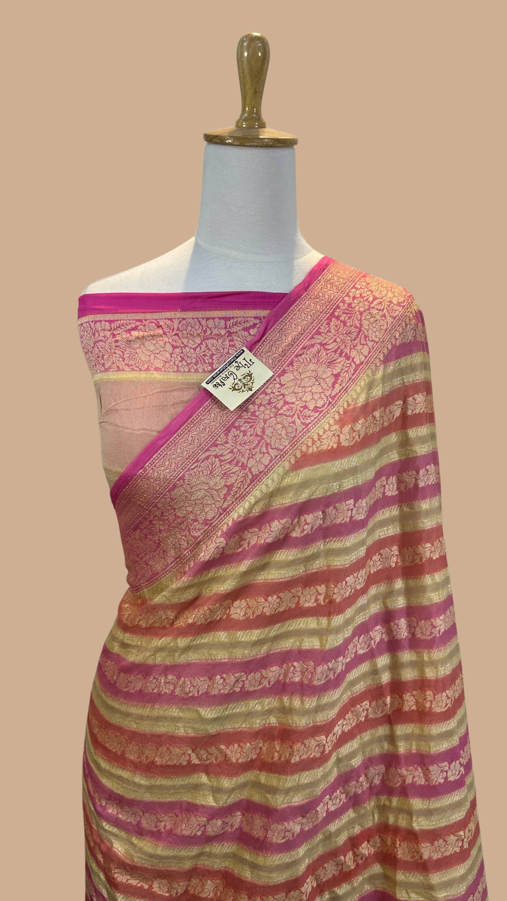 Pure Khaddi Chiffon Banarasi Saree