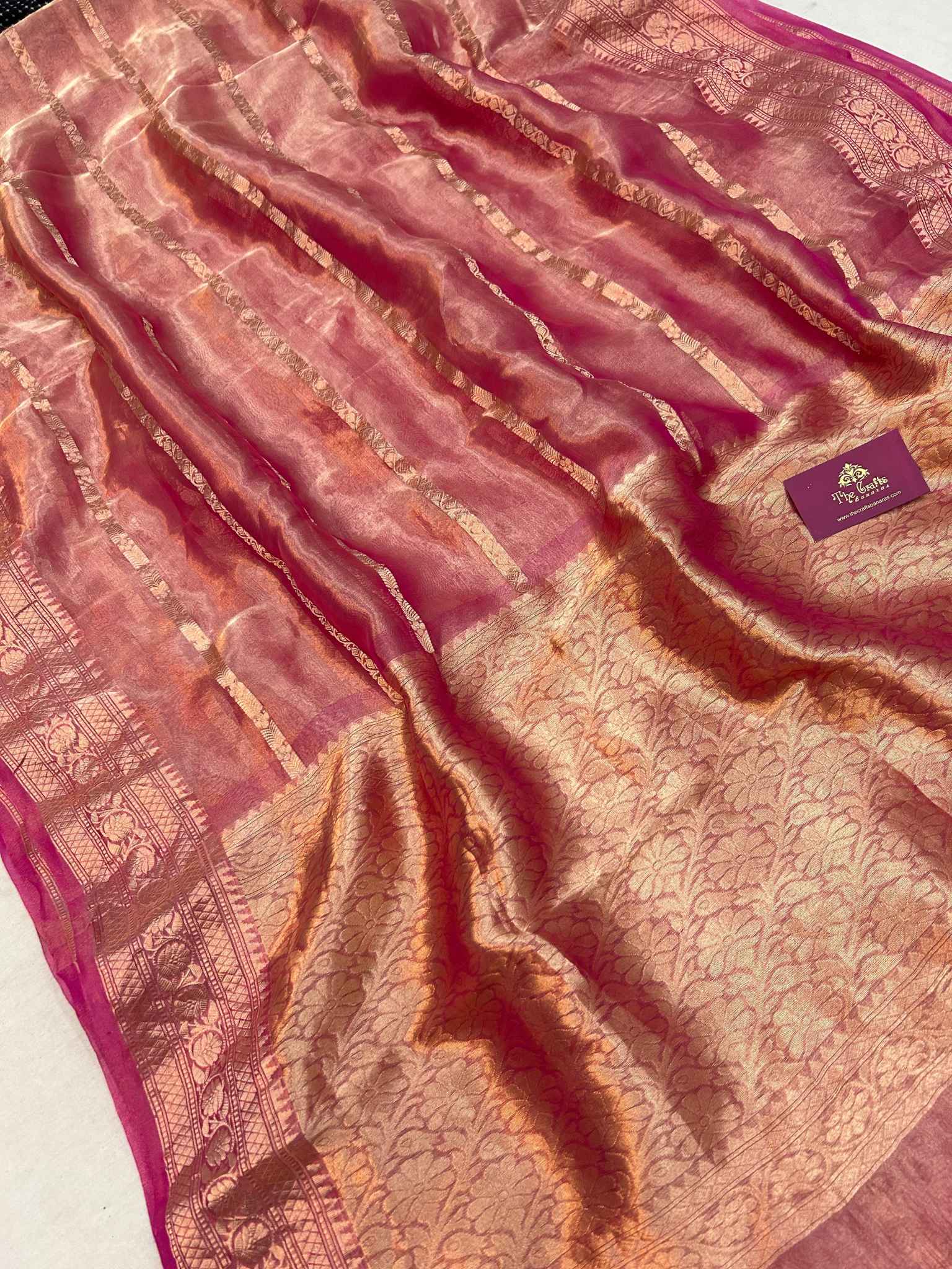 Pure Kora Tissue Silk Handloom Banarasi Saree