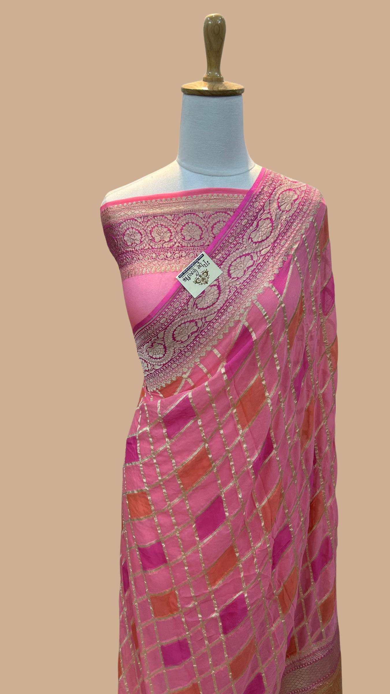 Khaddi Georgette Handloom Banarasi Saree