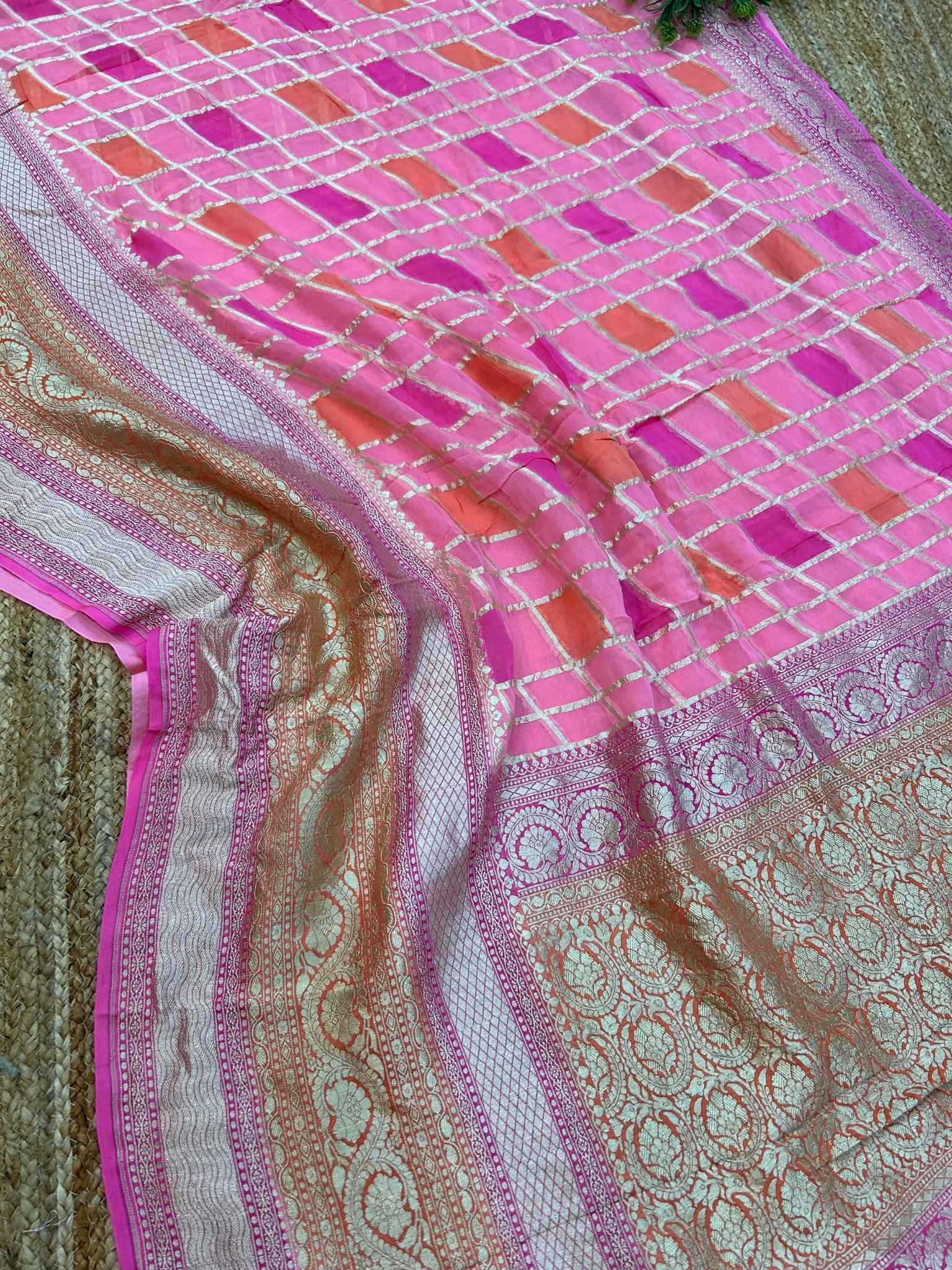 Khaddi Georgette Handloom Banarasi Saree