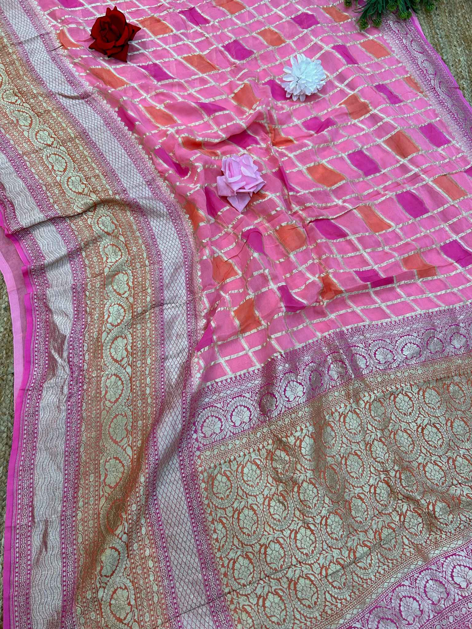 Khaddi Georgette Handloom Banarasi Saree