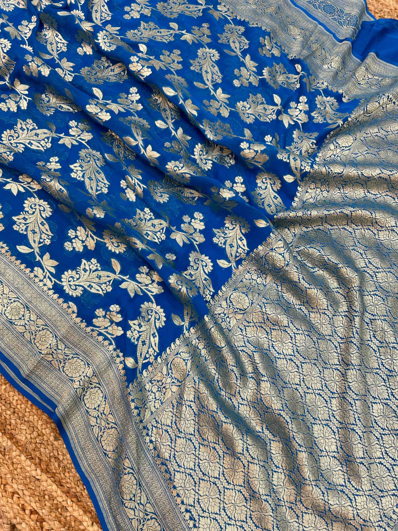 Khaddi Georgette Handloom Banarasi Saree