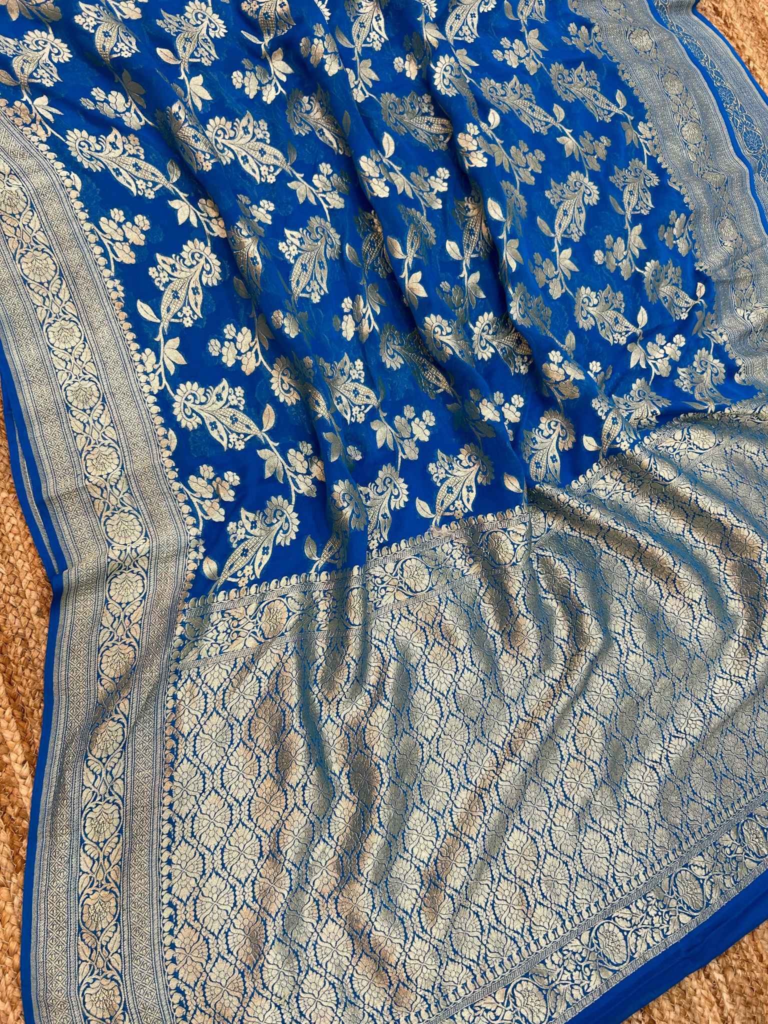 Khaddi Georgette Handloom Banarasi Saree