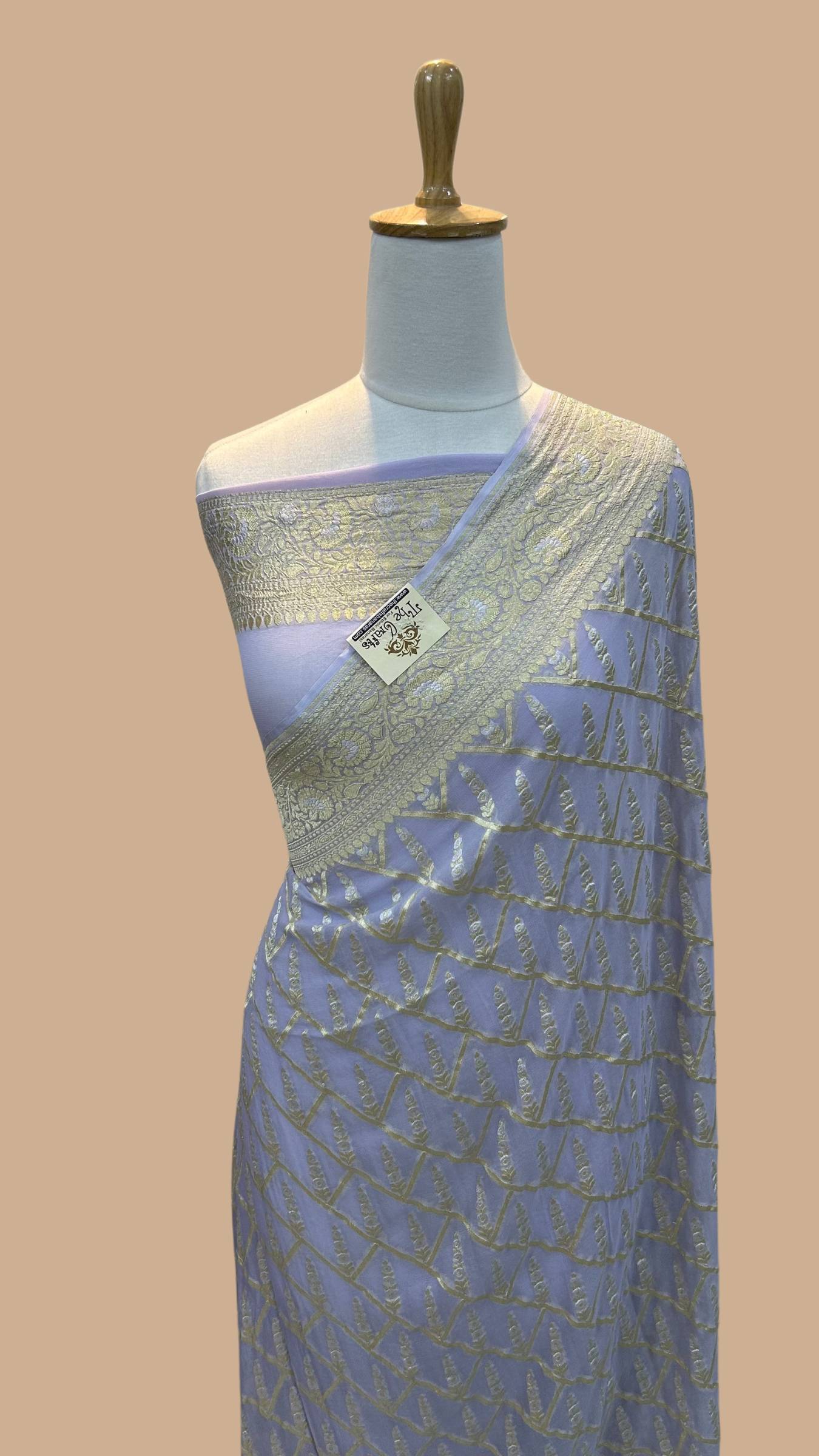 Khaddi Georgette Handloom Banarasi Saree - With sona roopa jaal work