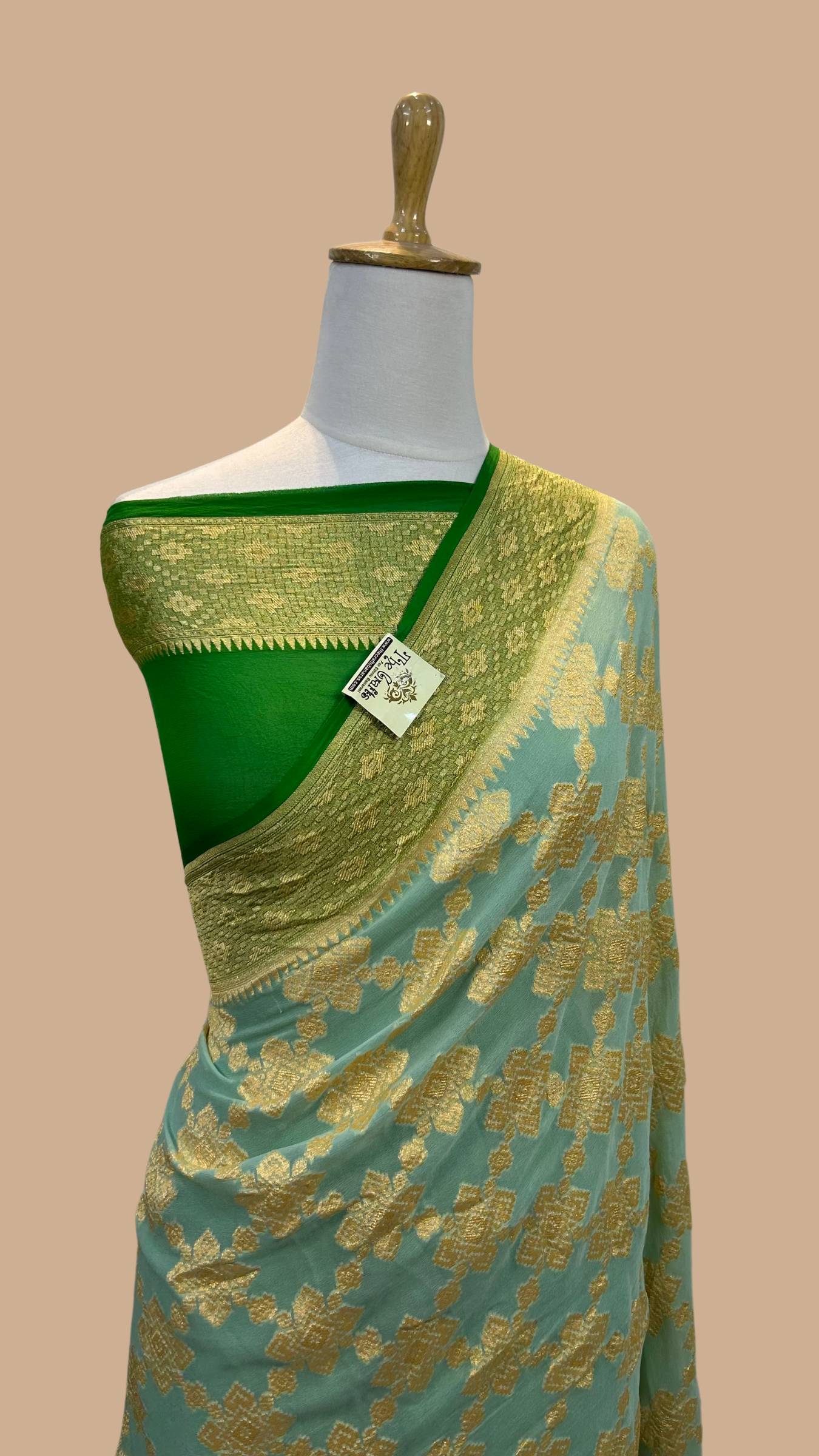 Khaddi Georgette Banarasi Saree - Gold Zari