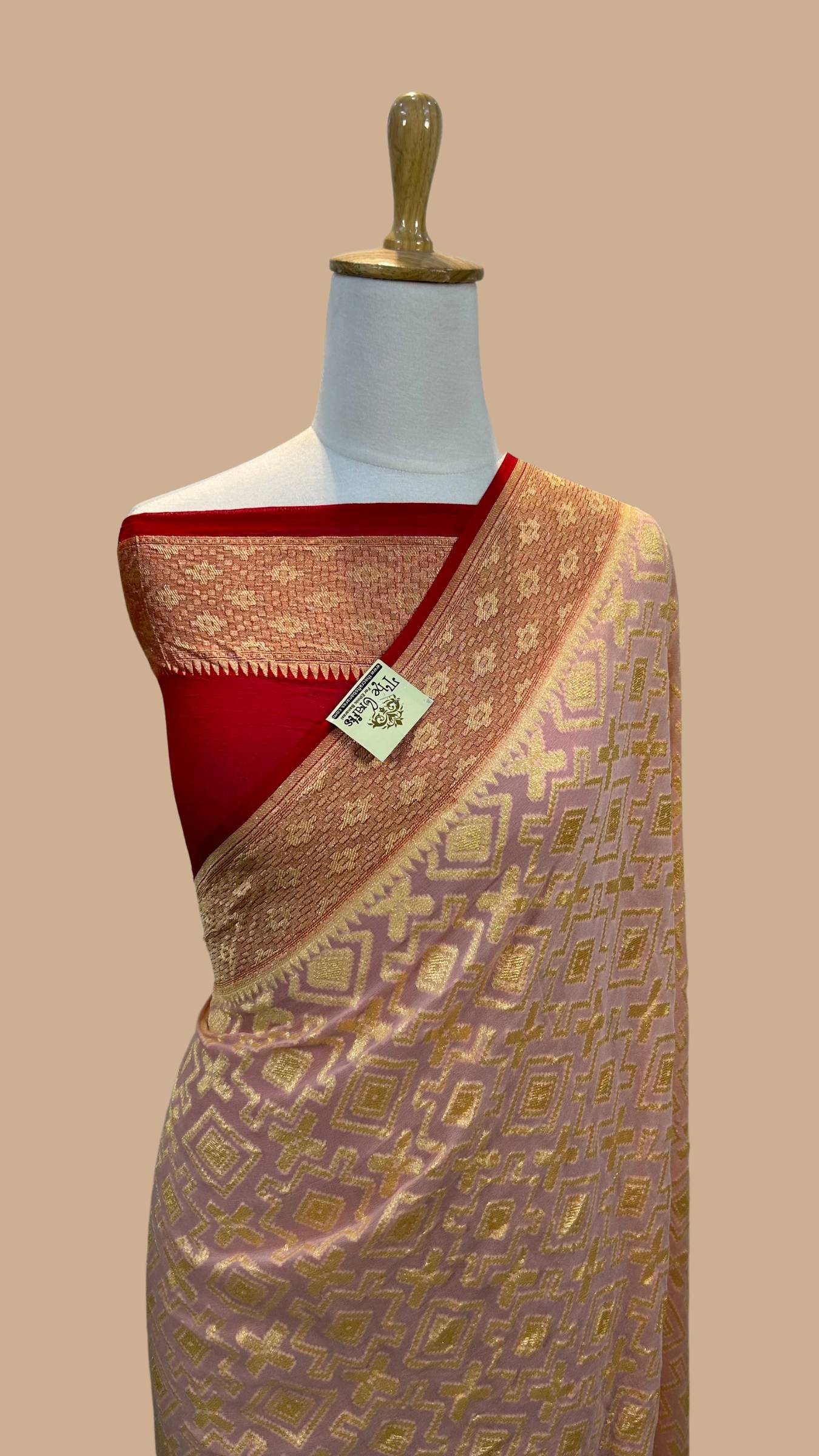 Khaddi Georgette Banarasi Saree - Gold Zari