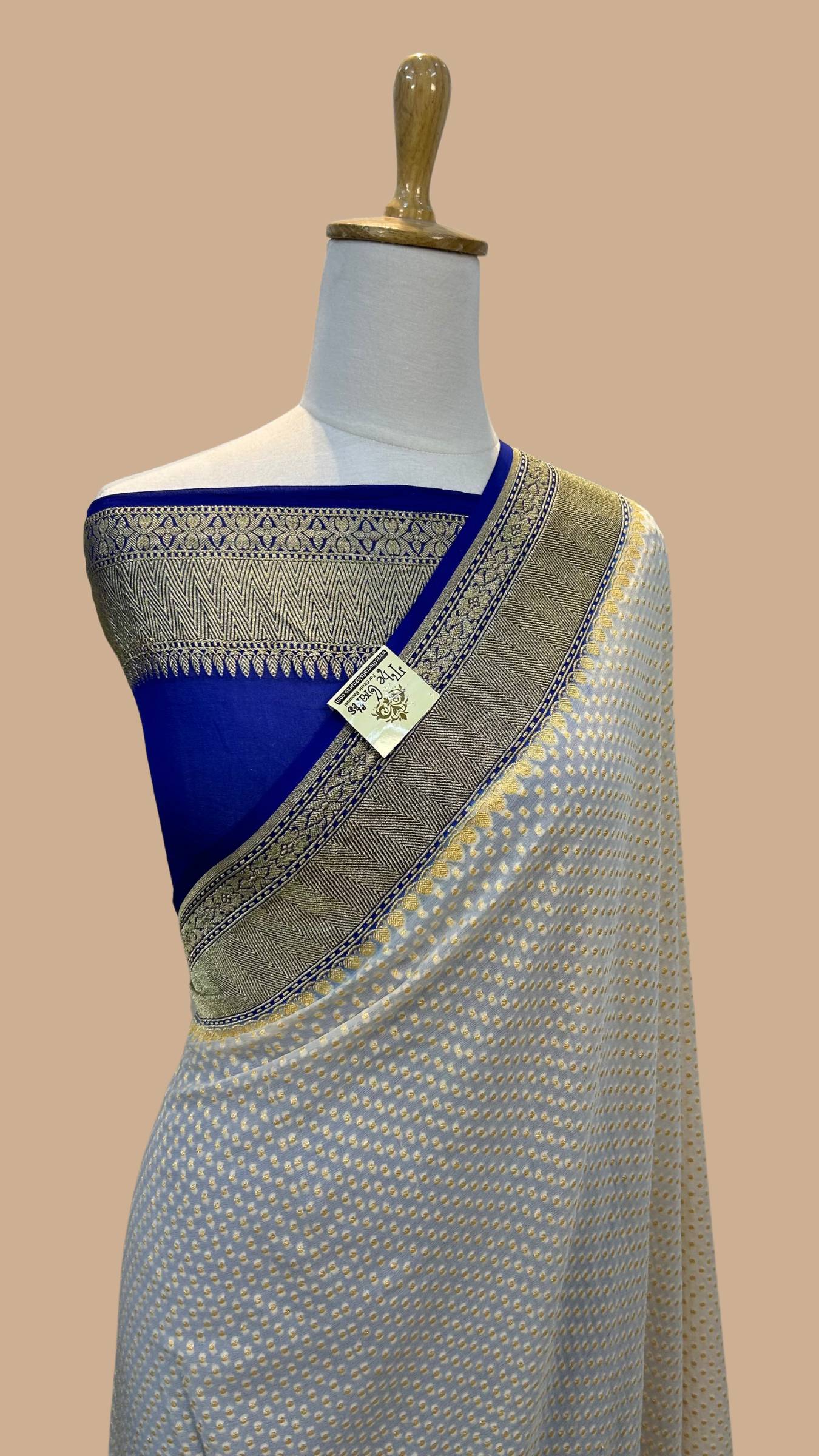 Khaddi Georgette Banarasi Saree - Gold Zari