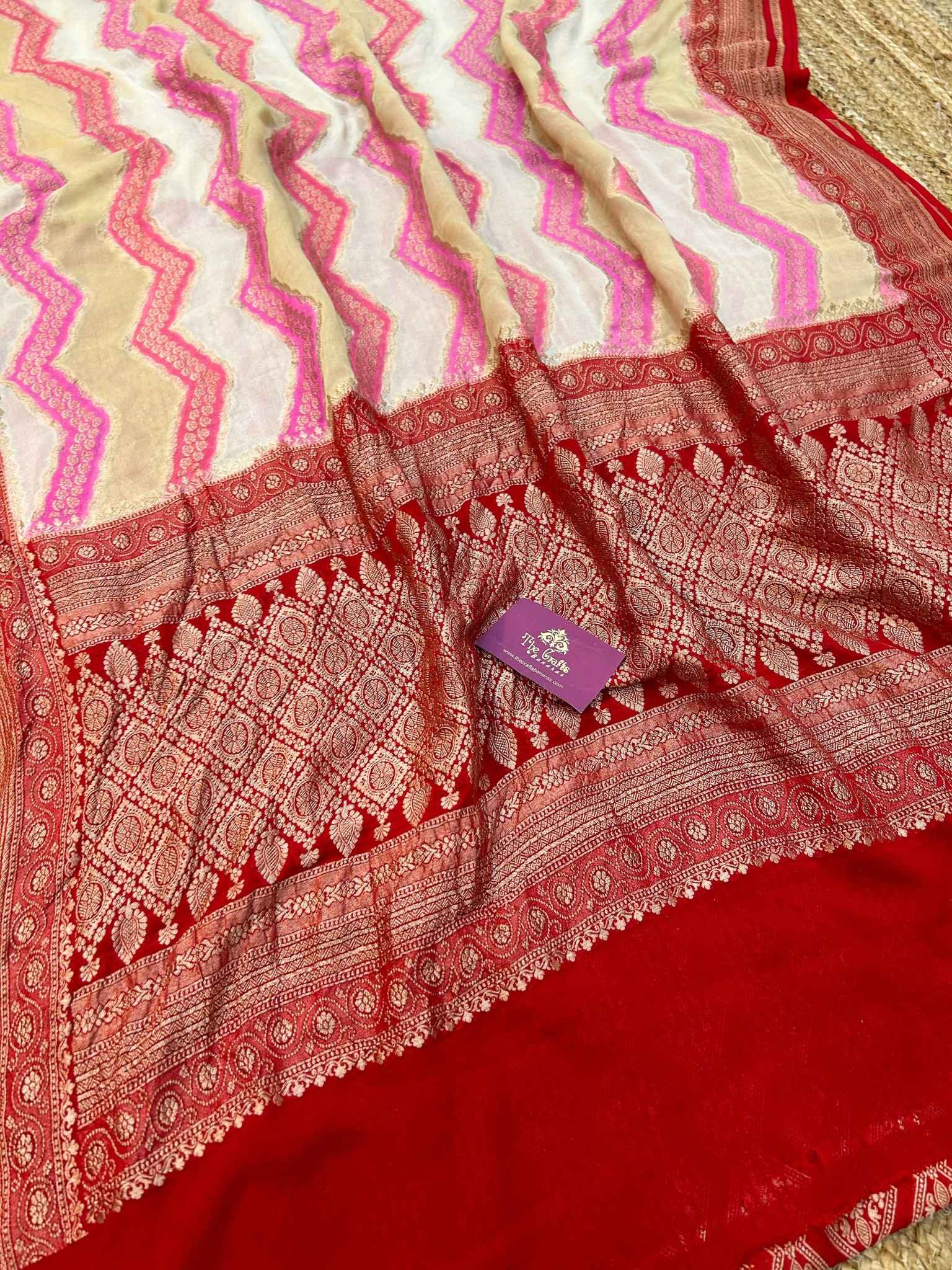 Khaddi Georgette Handloom Banarasi Saree