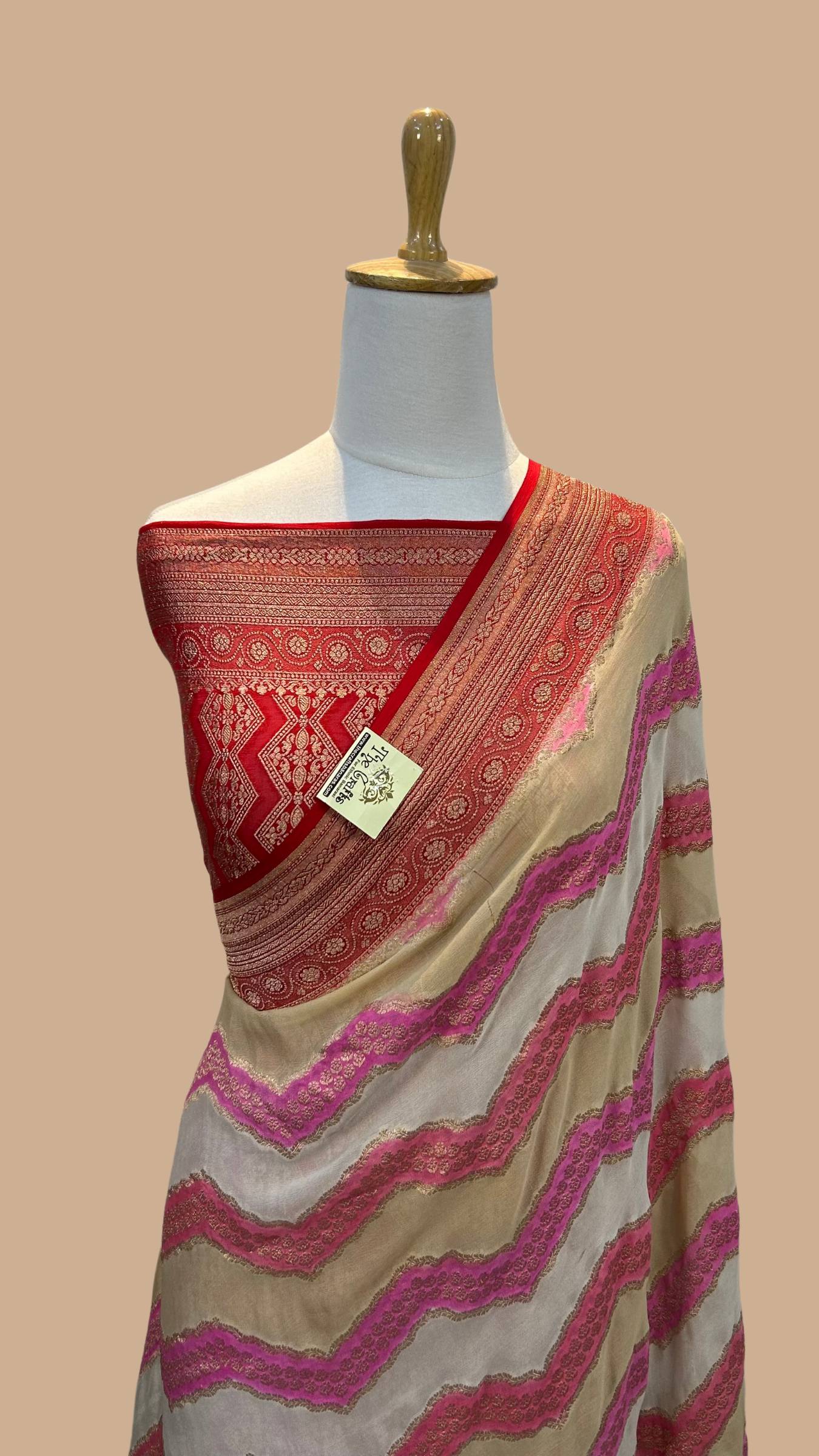 Khaddi Georgette Handloom Banarasi Saree