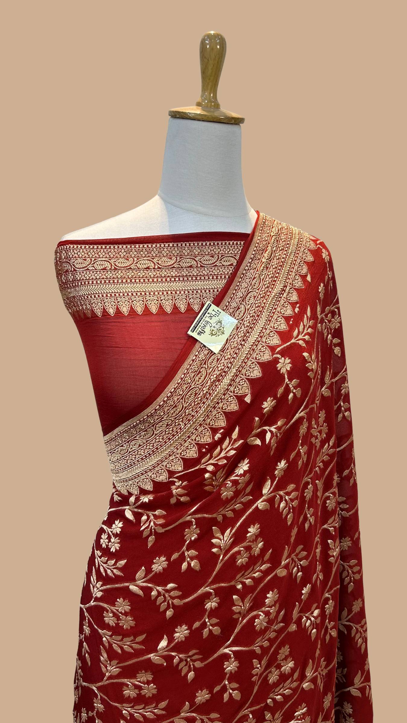 Khaddi Georgette Handloom Banarasi Saree