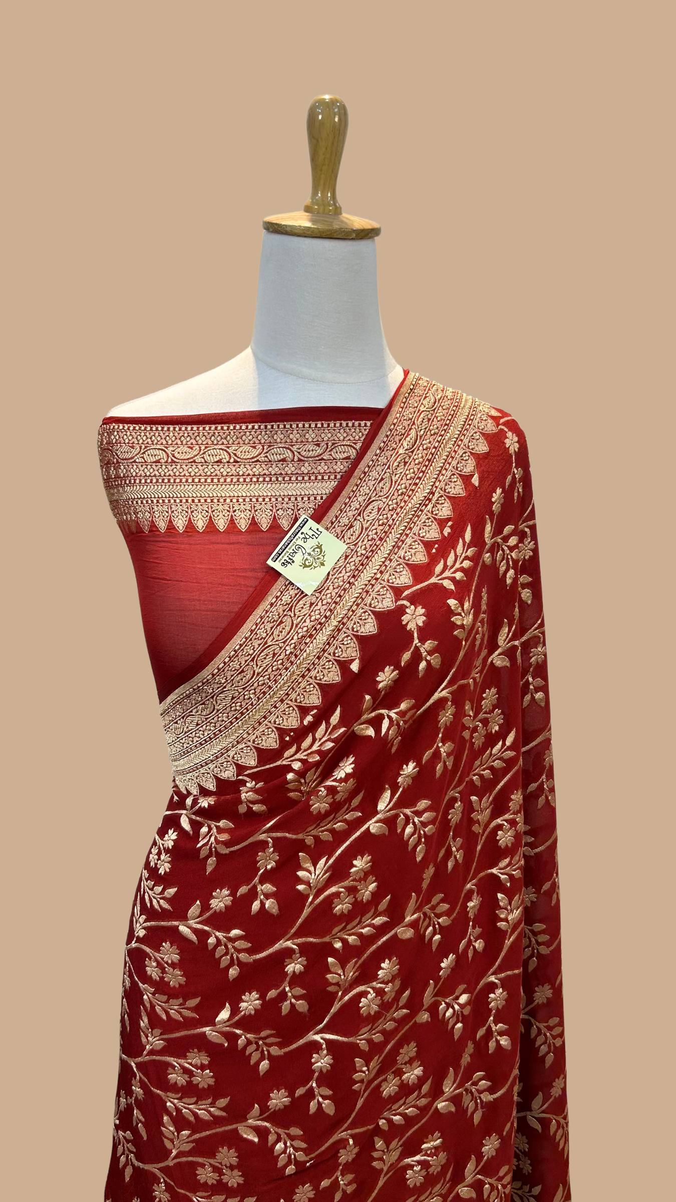 Khaddi Georgette Handloom Banarasi Saree