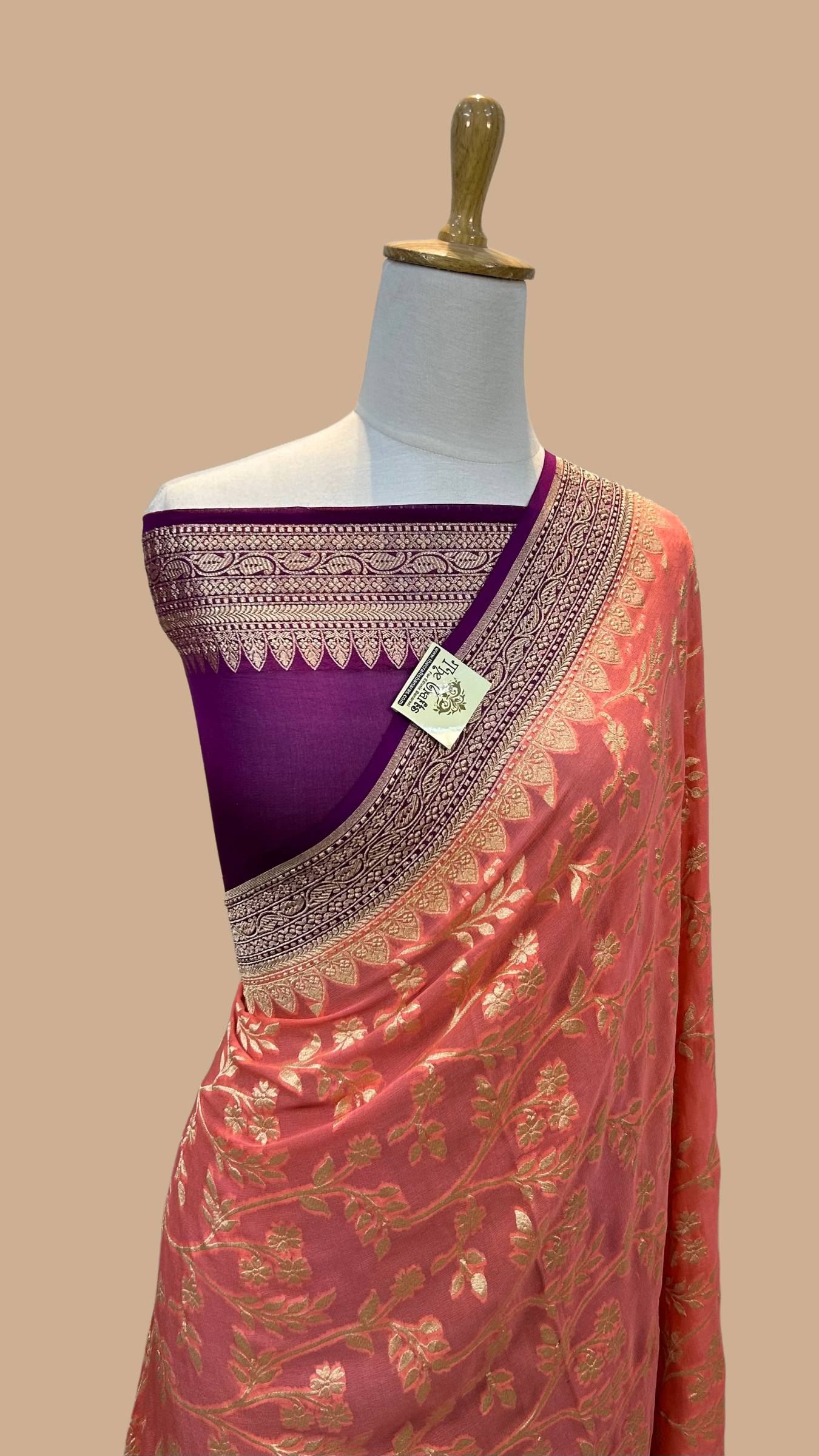 Khaddi Georgette Handloom Banarasi Saree