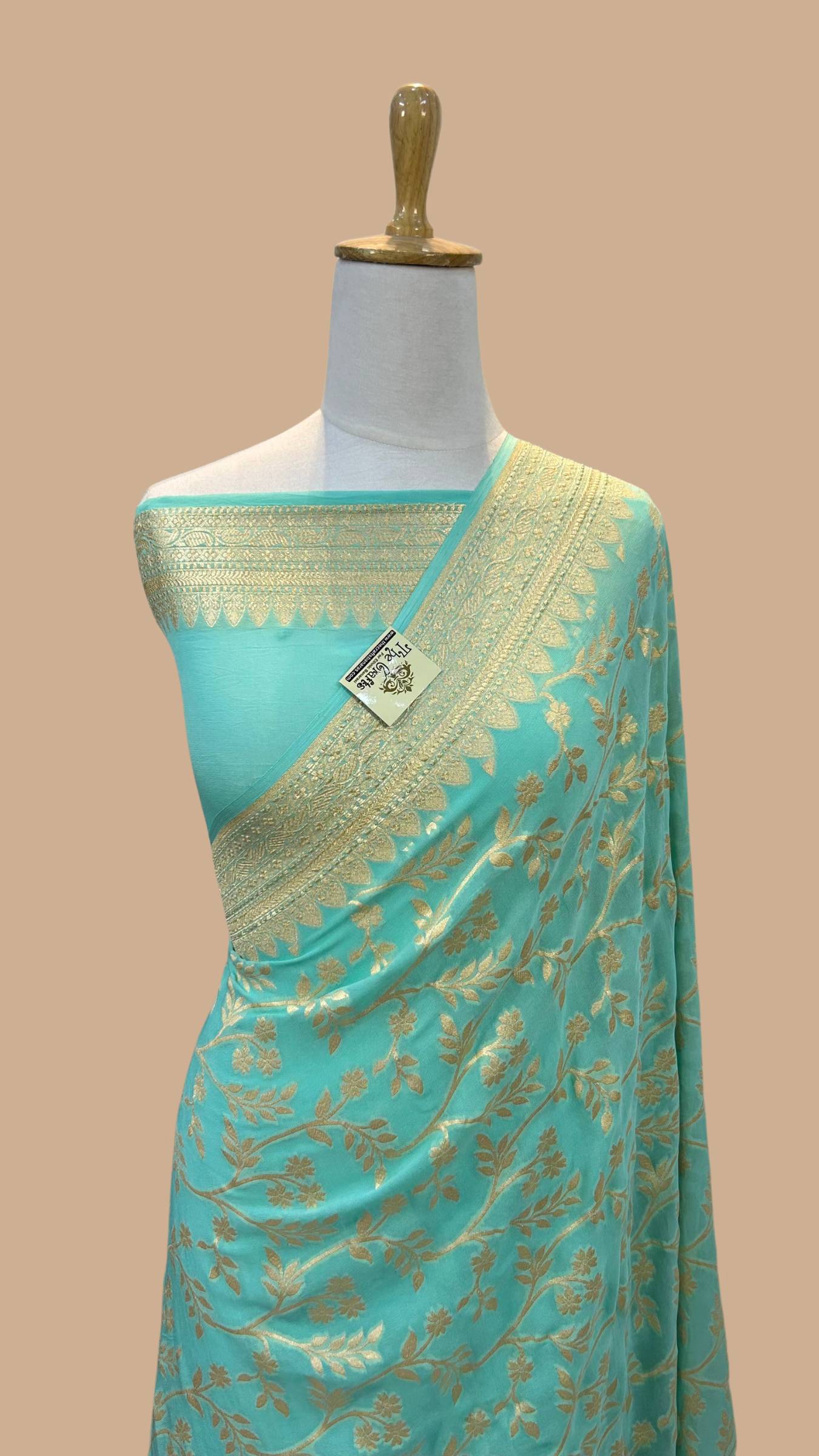 Khaddi Georgette Handloom Banarasi Saree