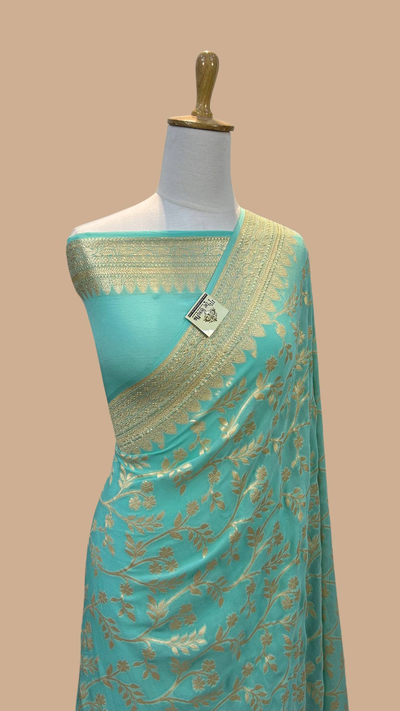 Khaddi Georgette Handloom Banarasi Saree