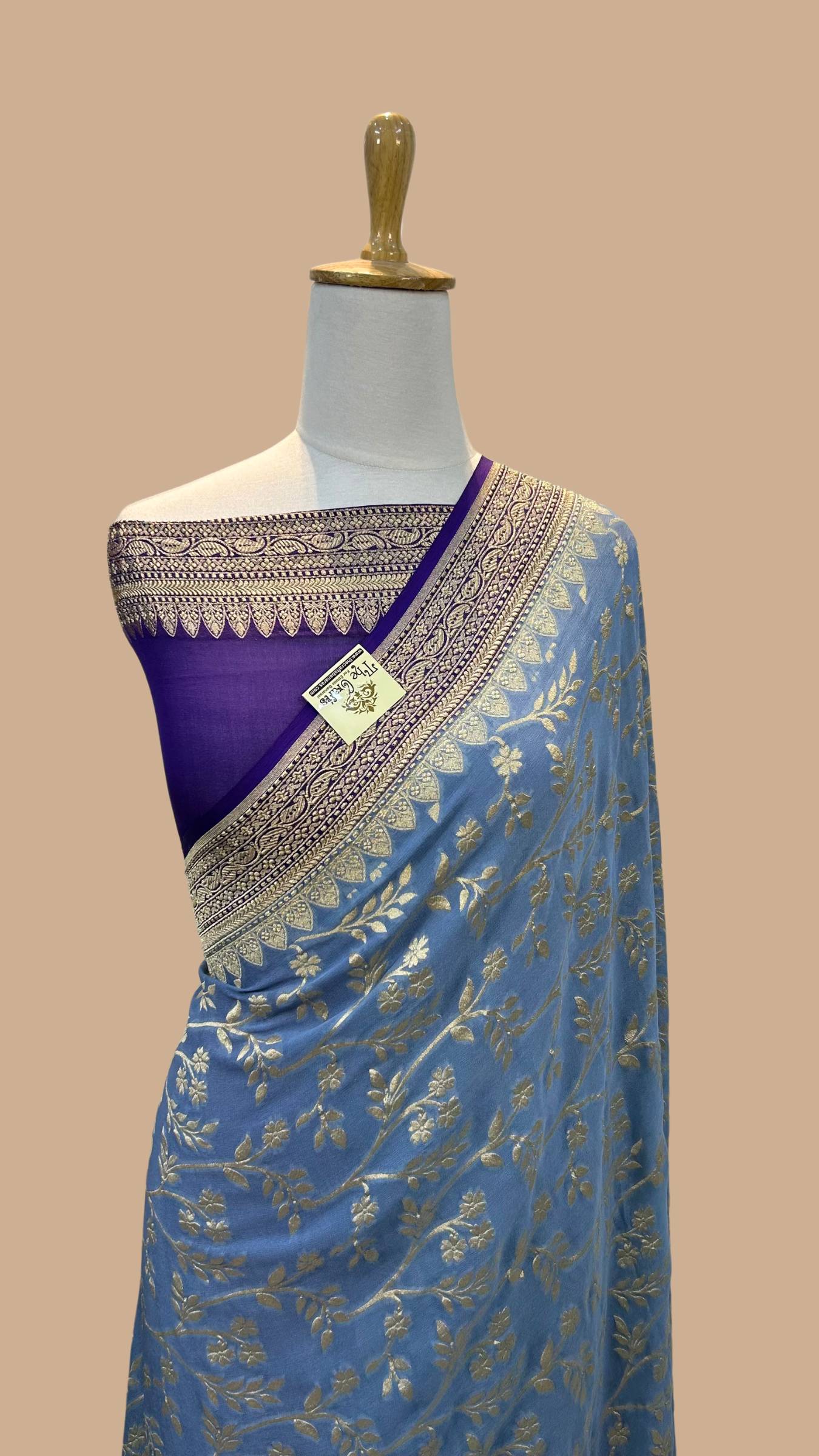 Khaddi Georgette Handloom Banarasi Saree