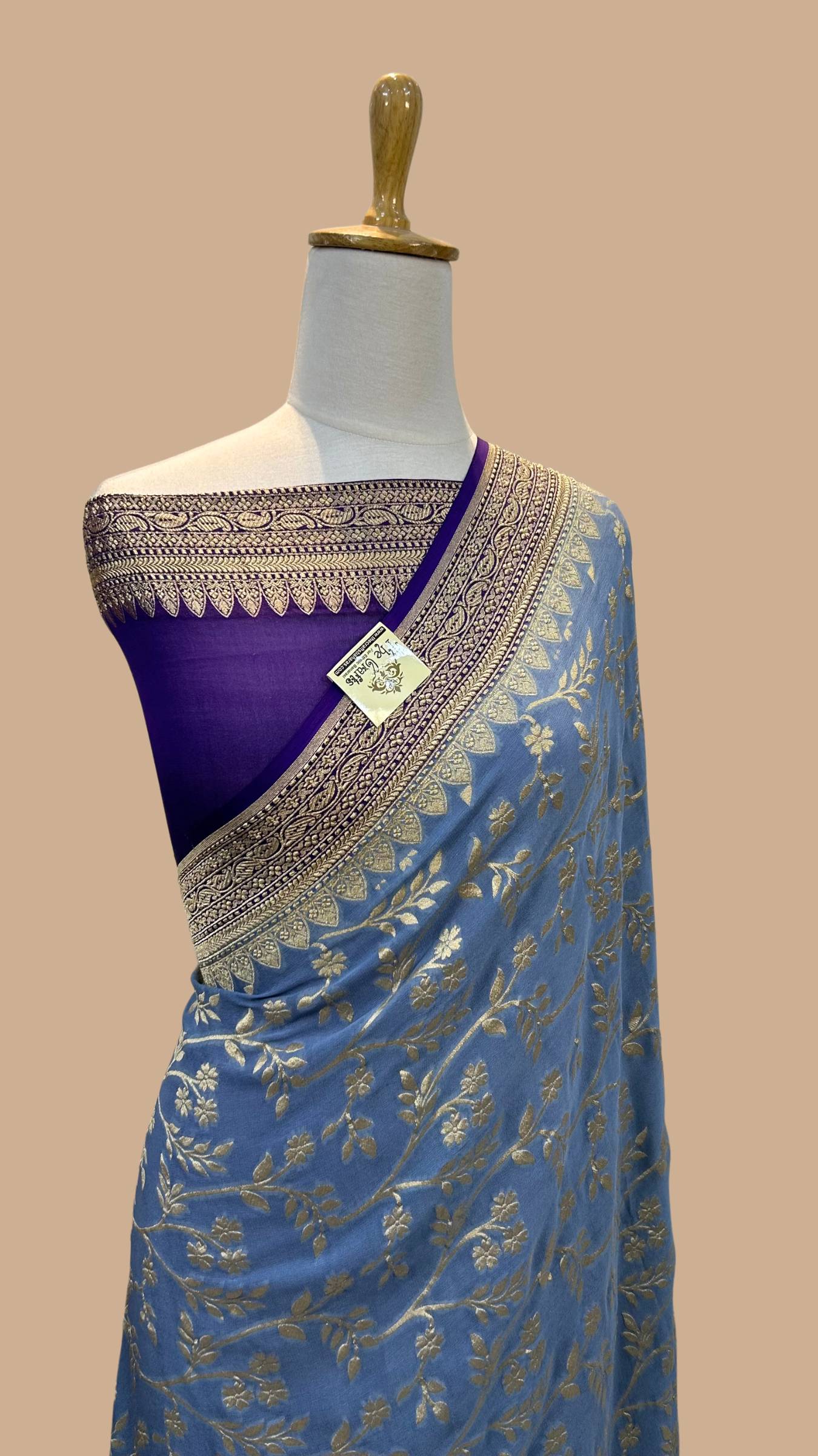 Khaddi Georgette Handloom Banarasi Saree