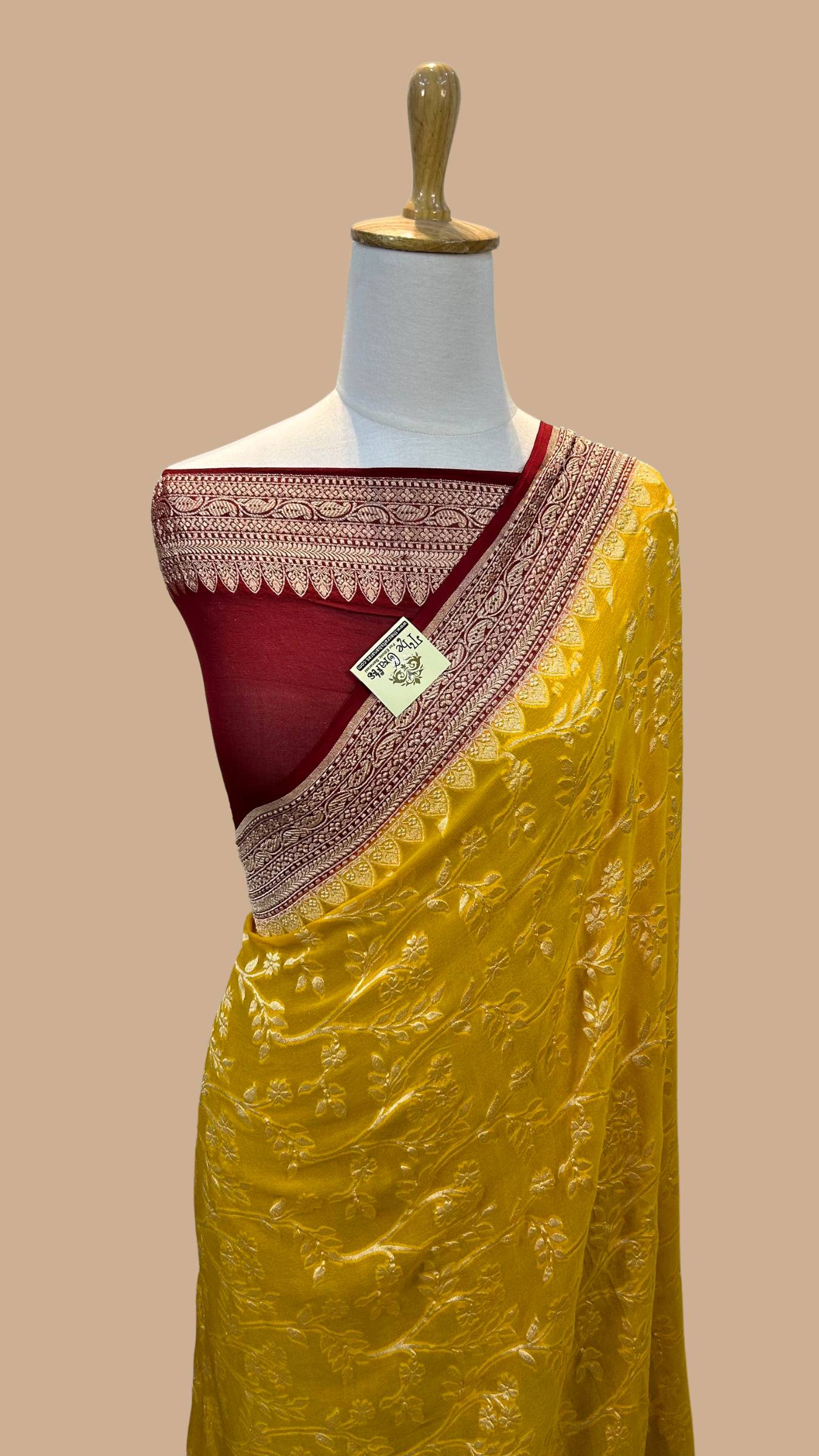 Khaddi Georgette Handloom Banarasi Saree