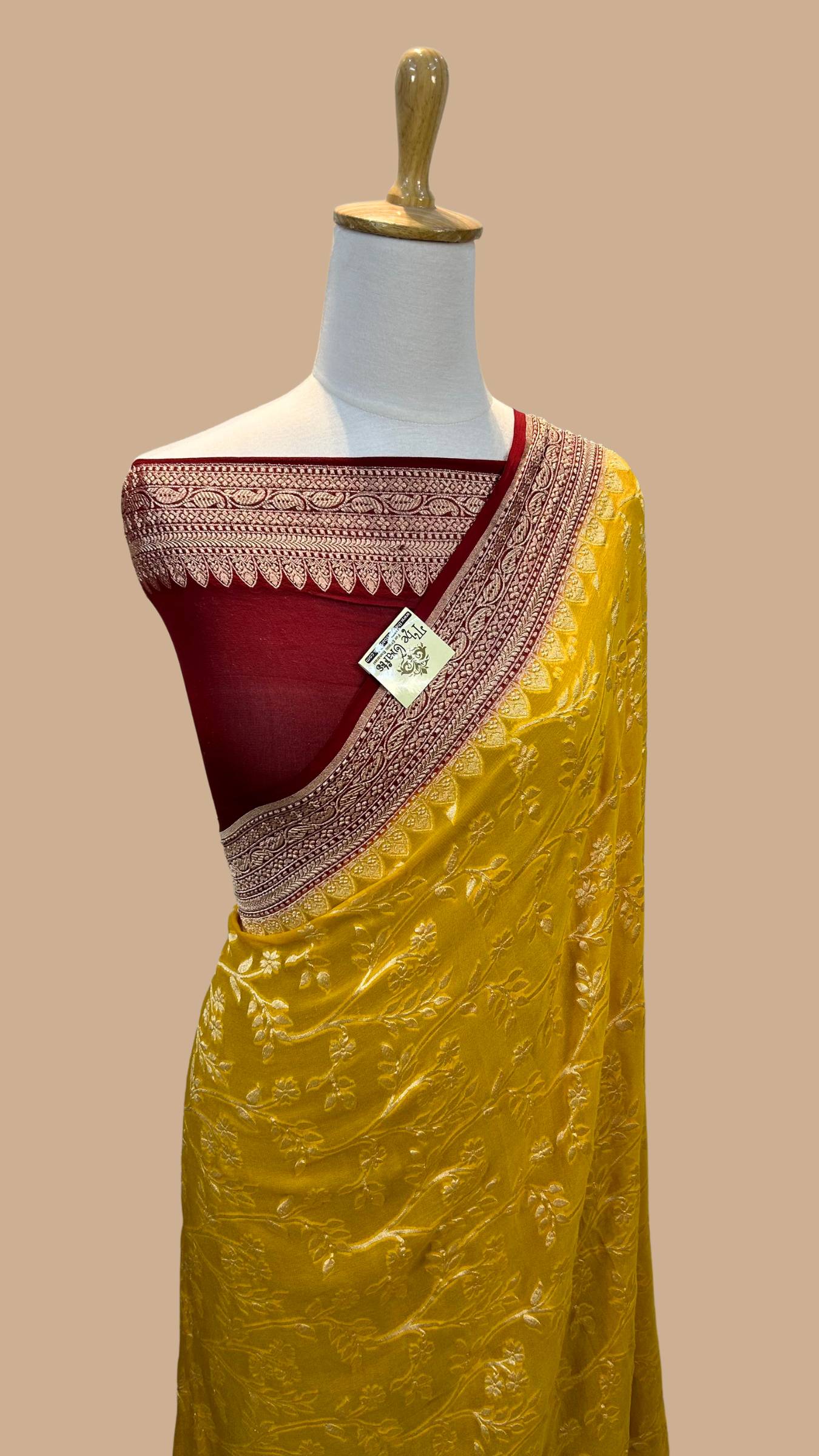 Khaddi Georgette Handloom Banarasi Saree