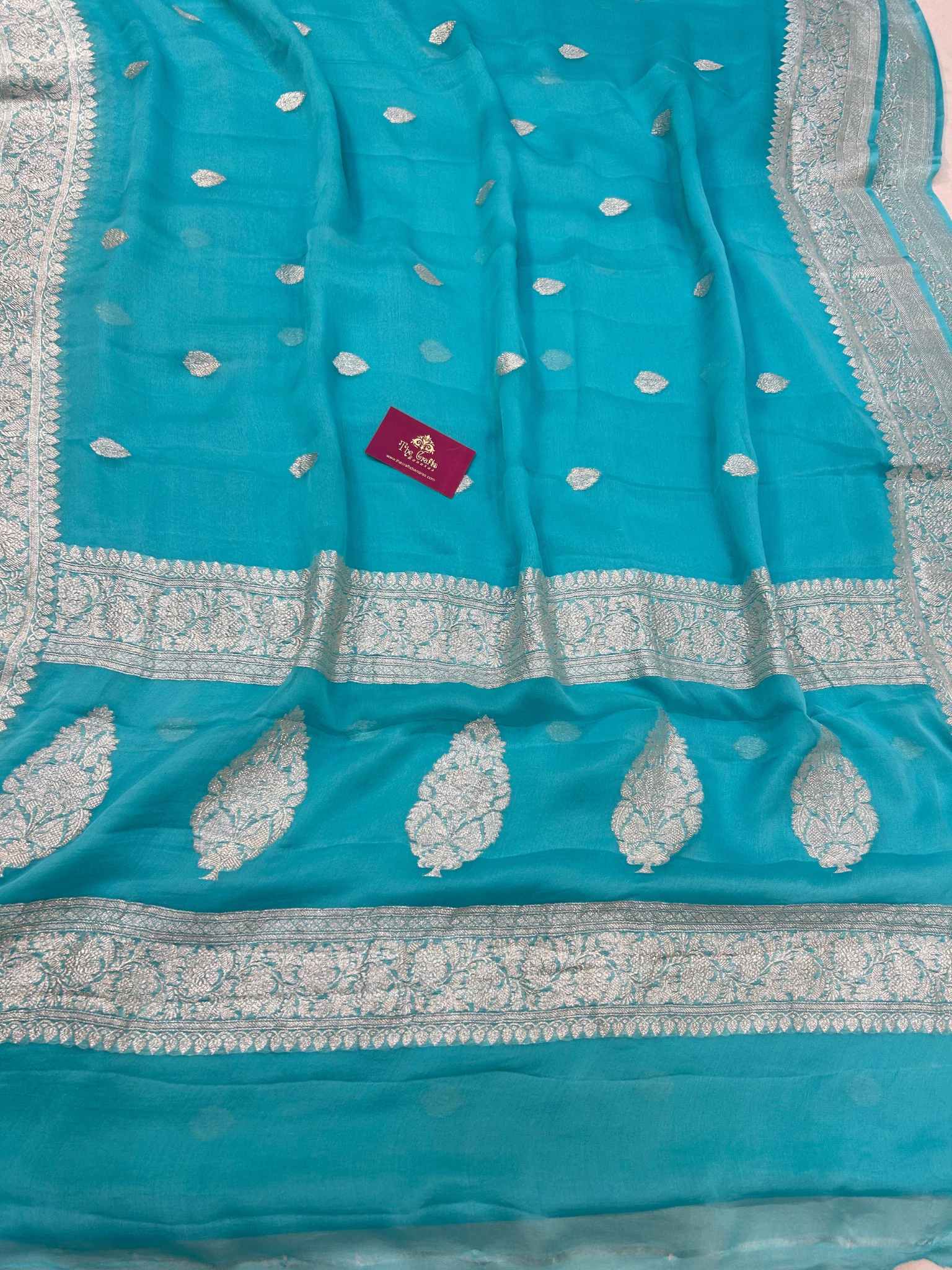 Pure Georgette Handloom Banarasi Saree