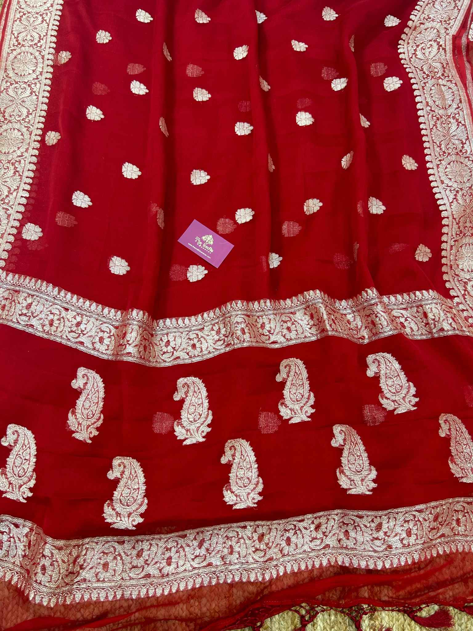 Pure Georgette Handloom Banarasi Saree