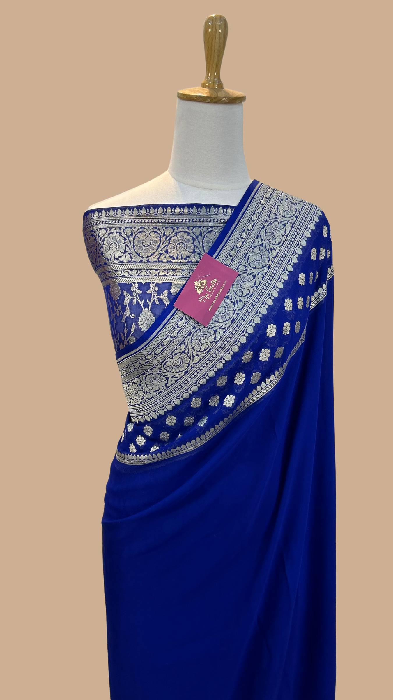 Khaddi Georgette Handloom Banarasi Saree