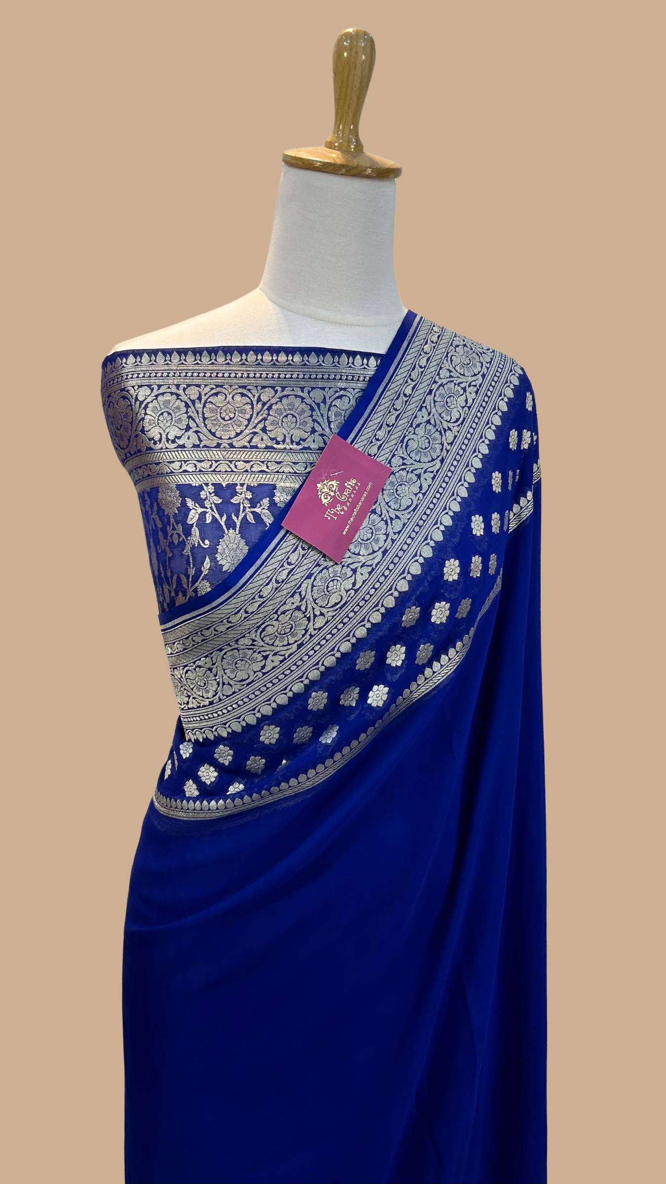 Khaddi Georgette Handloom Banarasi Saree