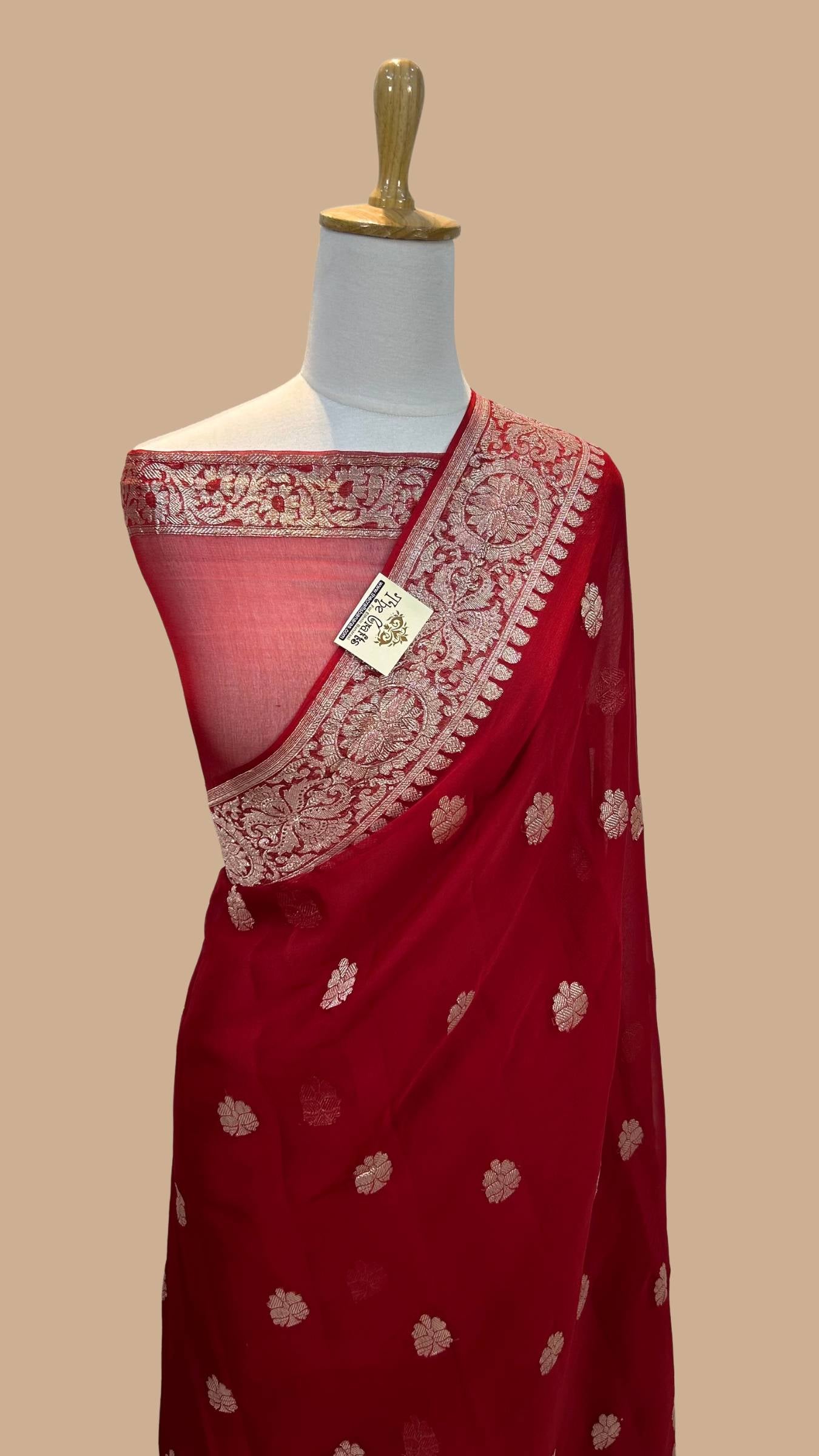 Pure Georgette Handloom Banarasi Saree