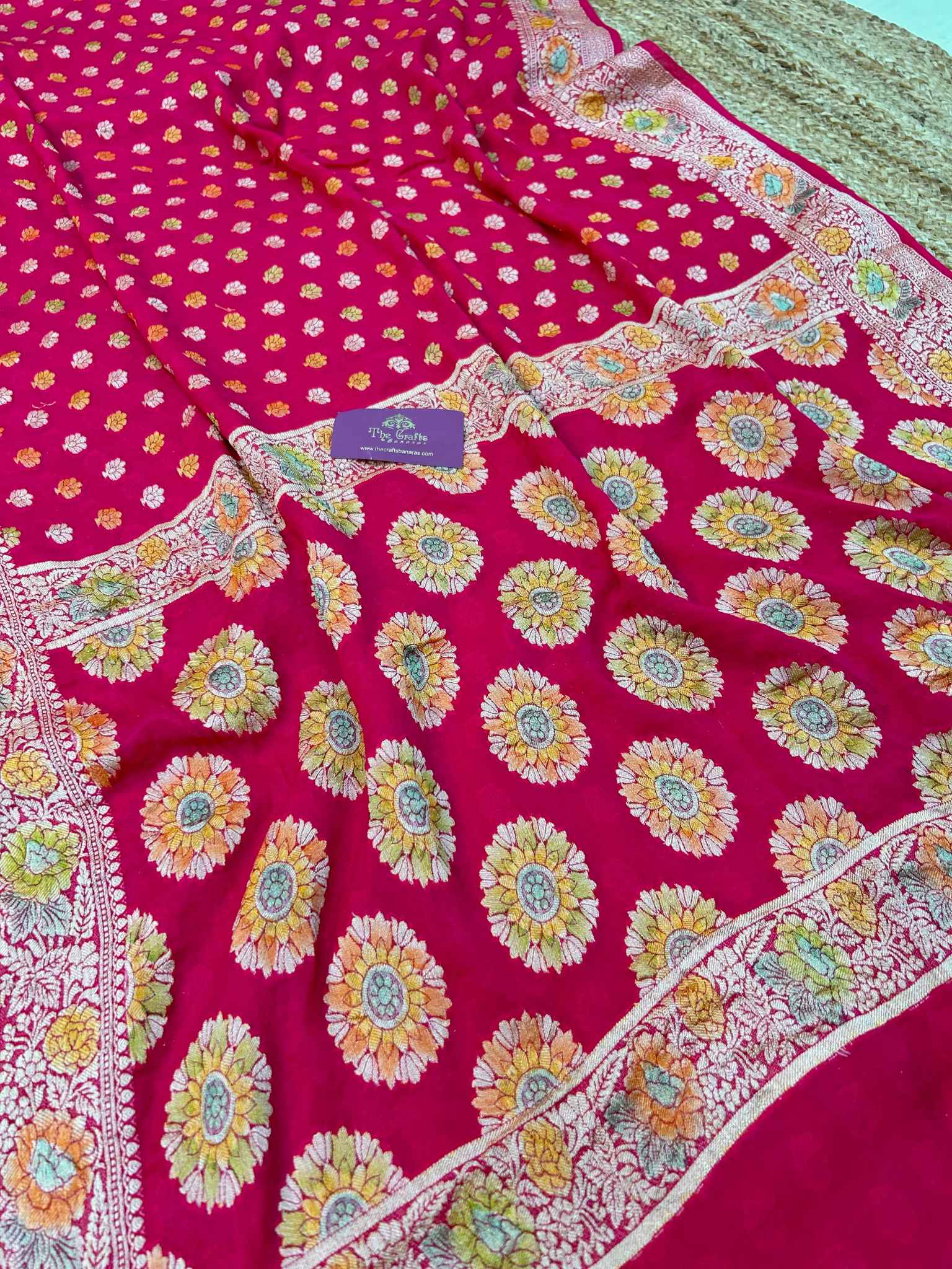 Pure Khaddi Chiffon Banarasi Saree