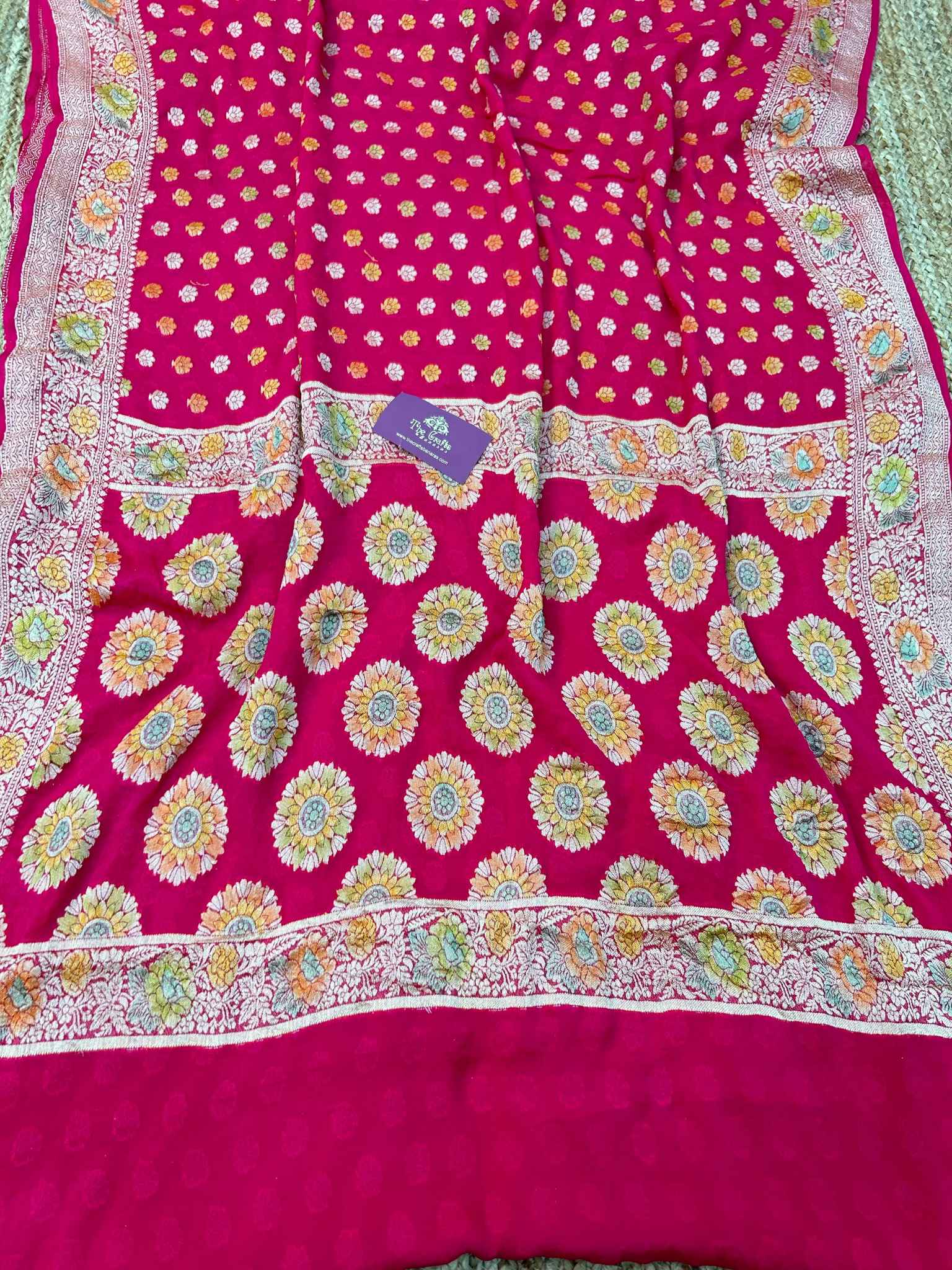 Pure Khaddi Chiffon Banarasi Saree