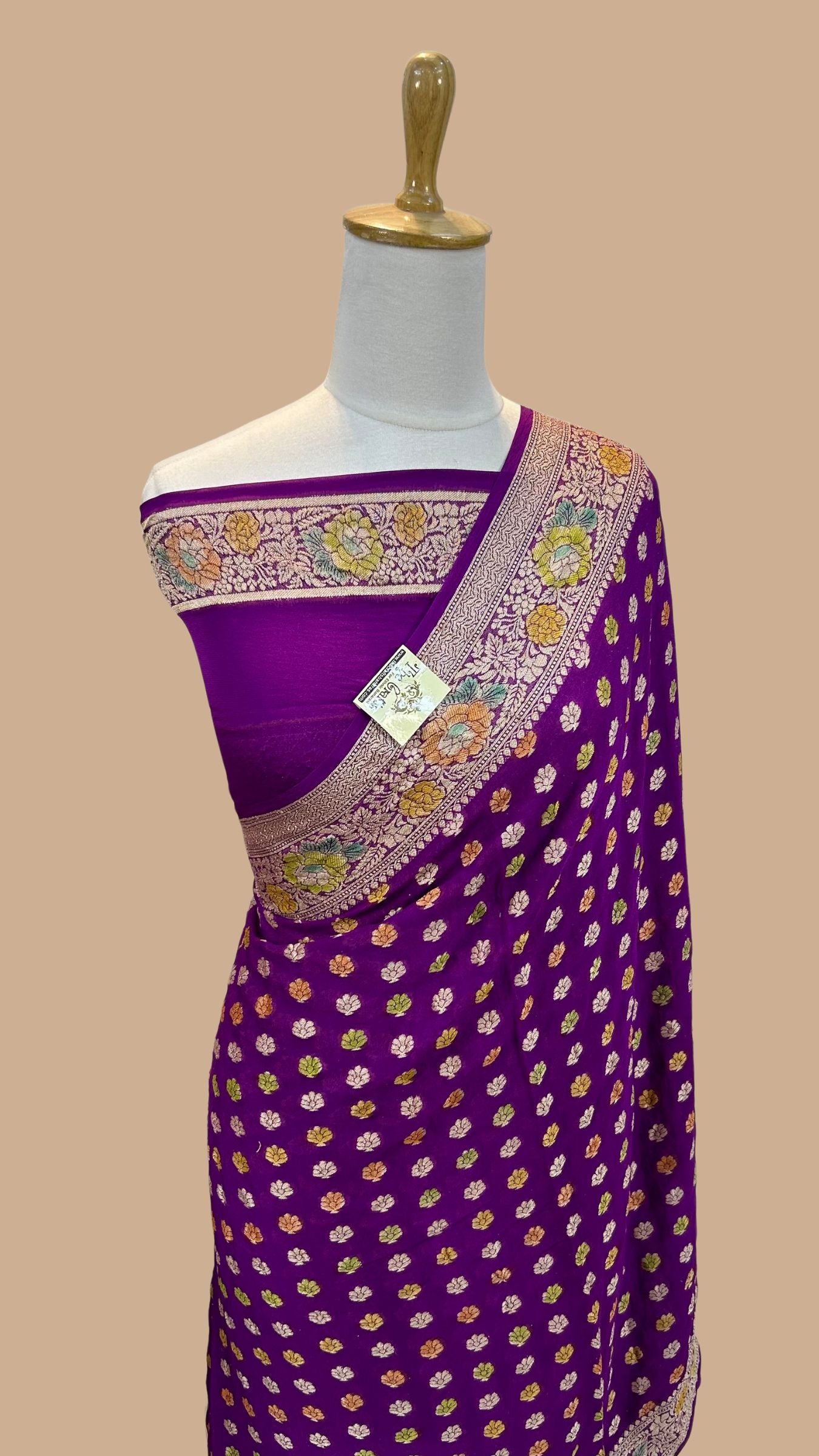 Pure Khaddi Chiffon Banarasi Saree