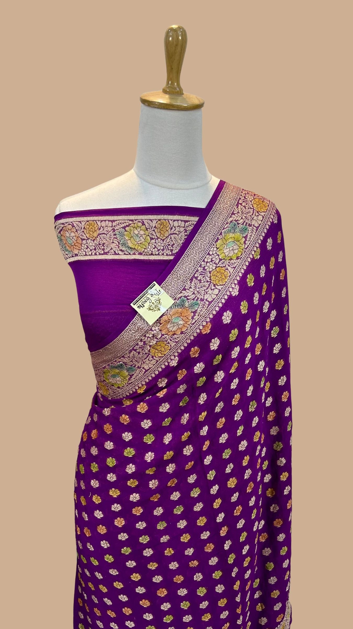 Pure Khaddi Chiffon Banarasi Saree