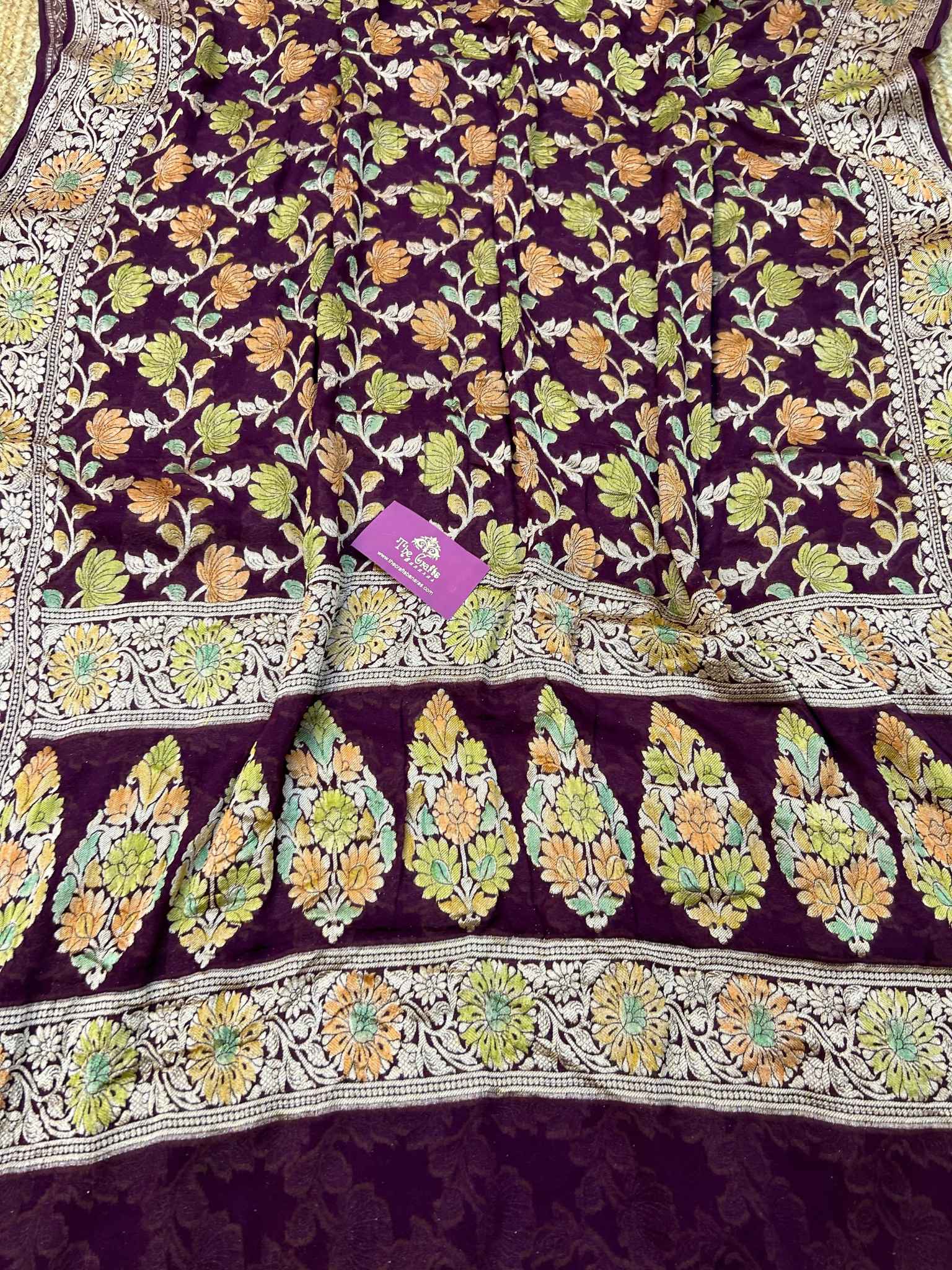 Pure Khaddi Chiffon Banarasi Saree