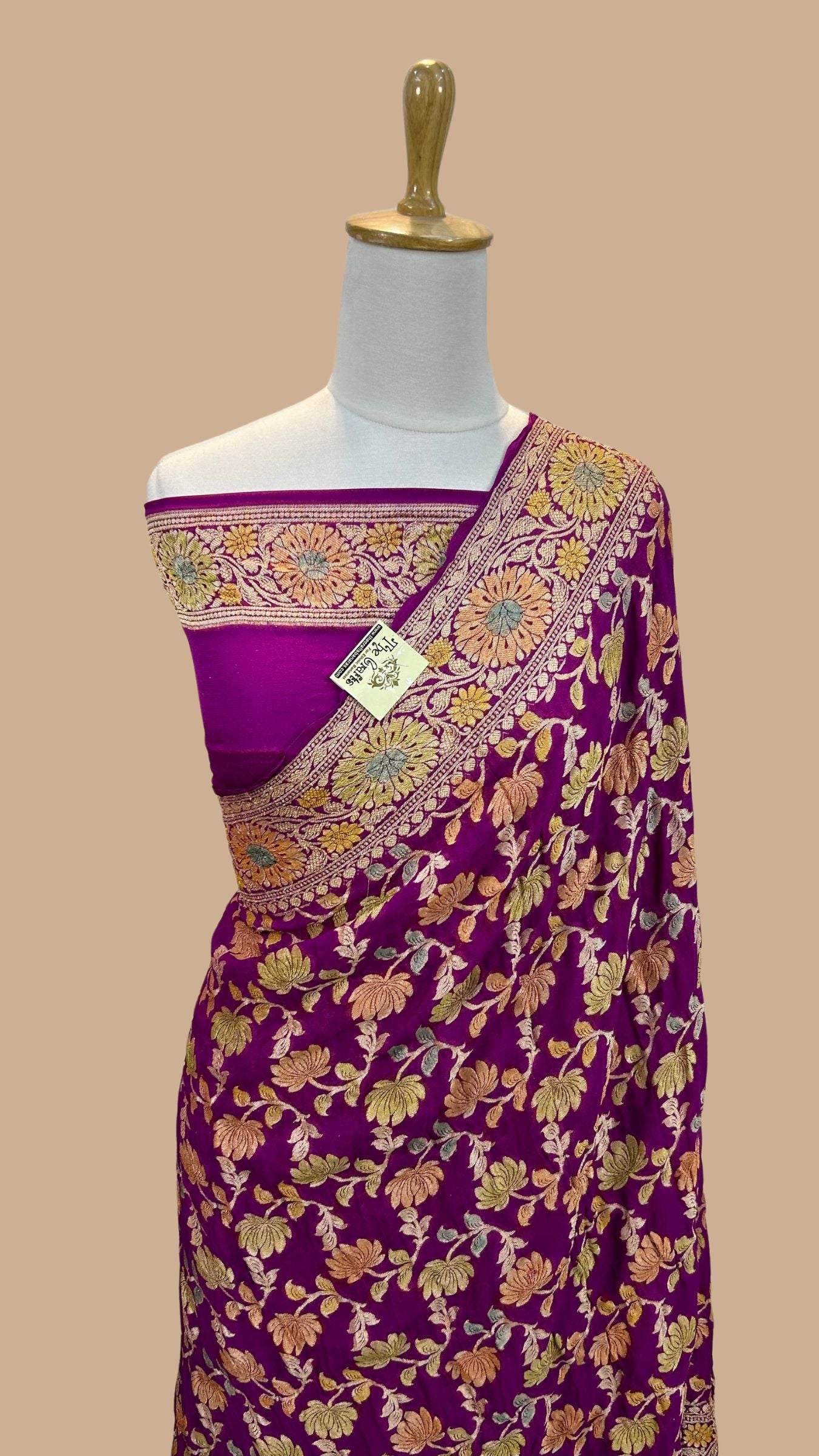 Pure Khaddi Chiffon Banarasi Saree