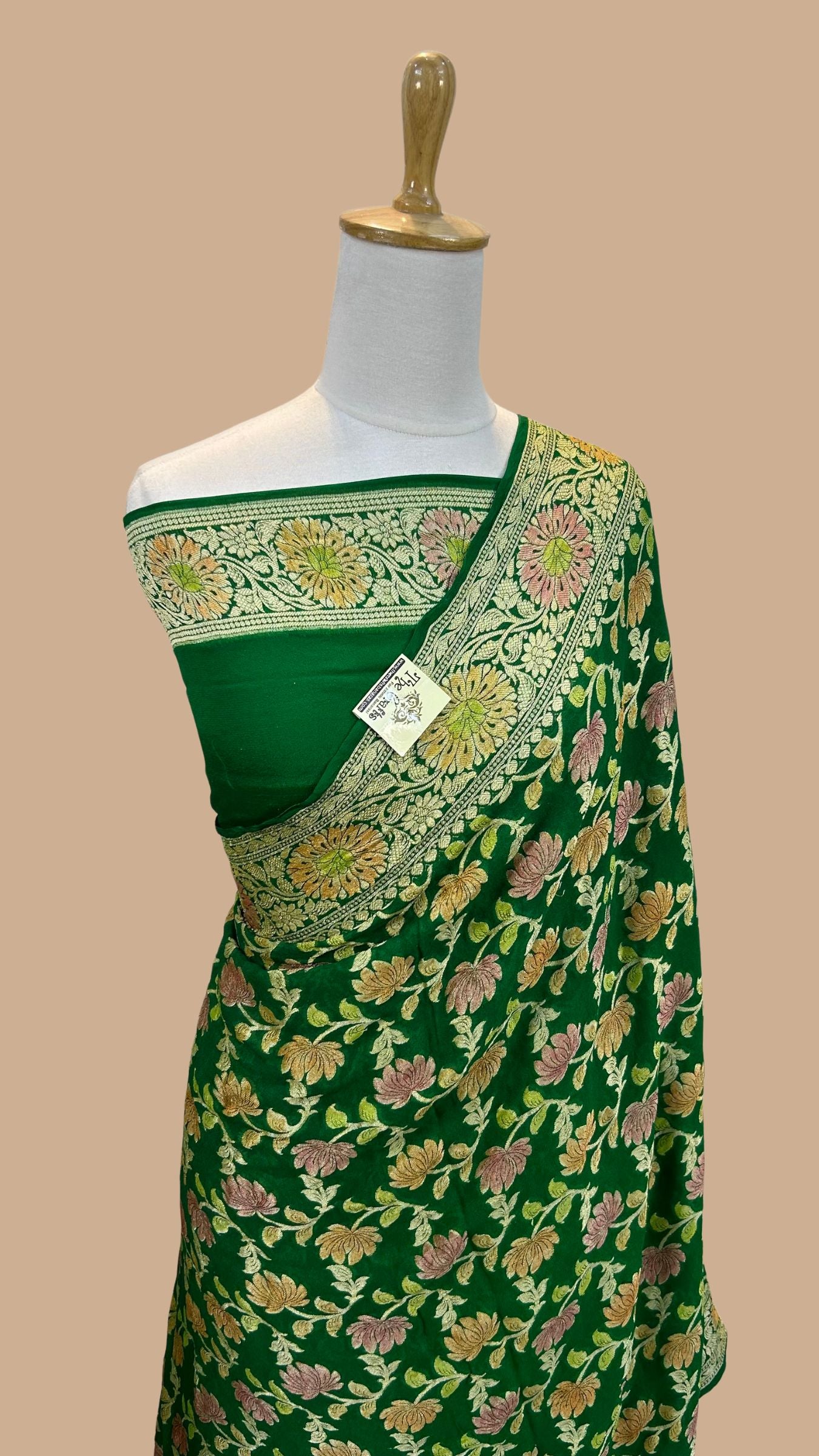 Pure Khaddi Chiffon Banarasi Saree