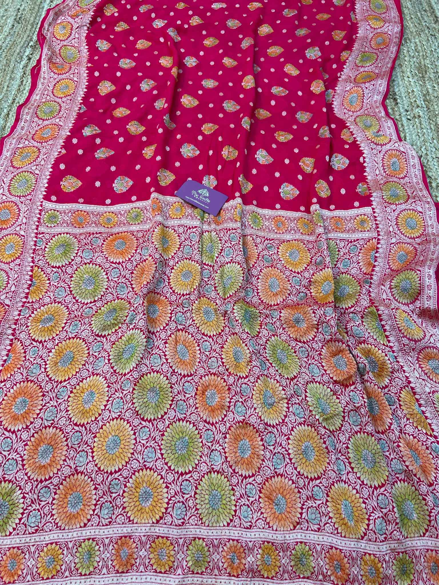 Pure Khaddi Chiffon Banarasi Saree