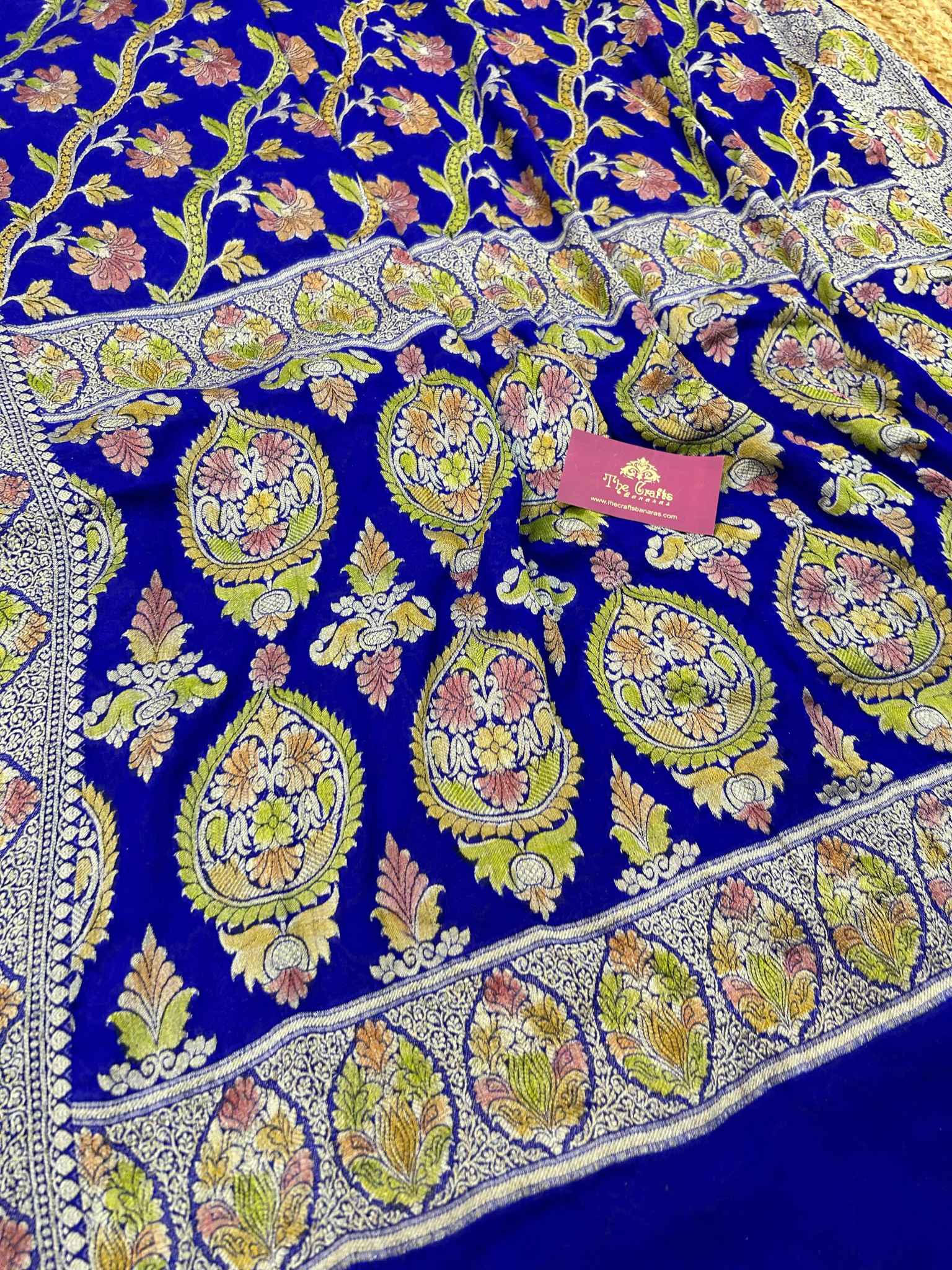 Pure Khaddi Chiffon Banarasi Saree