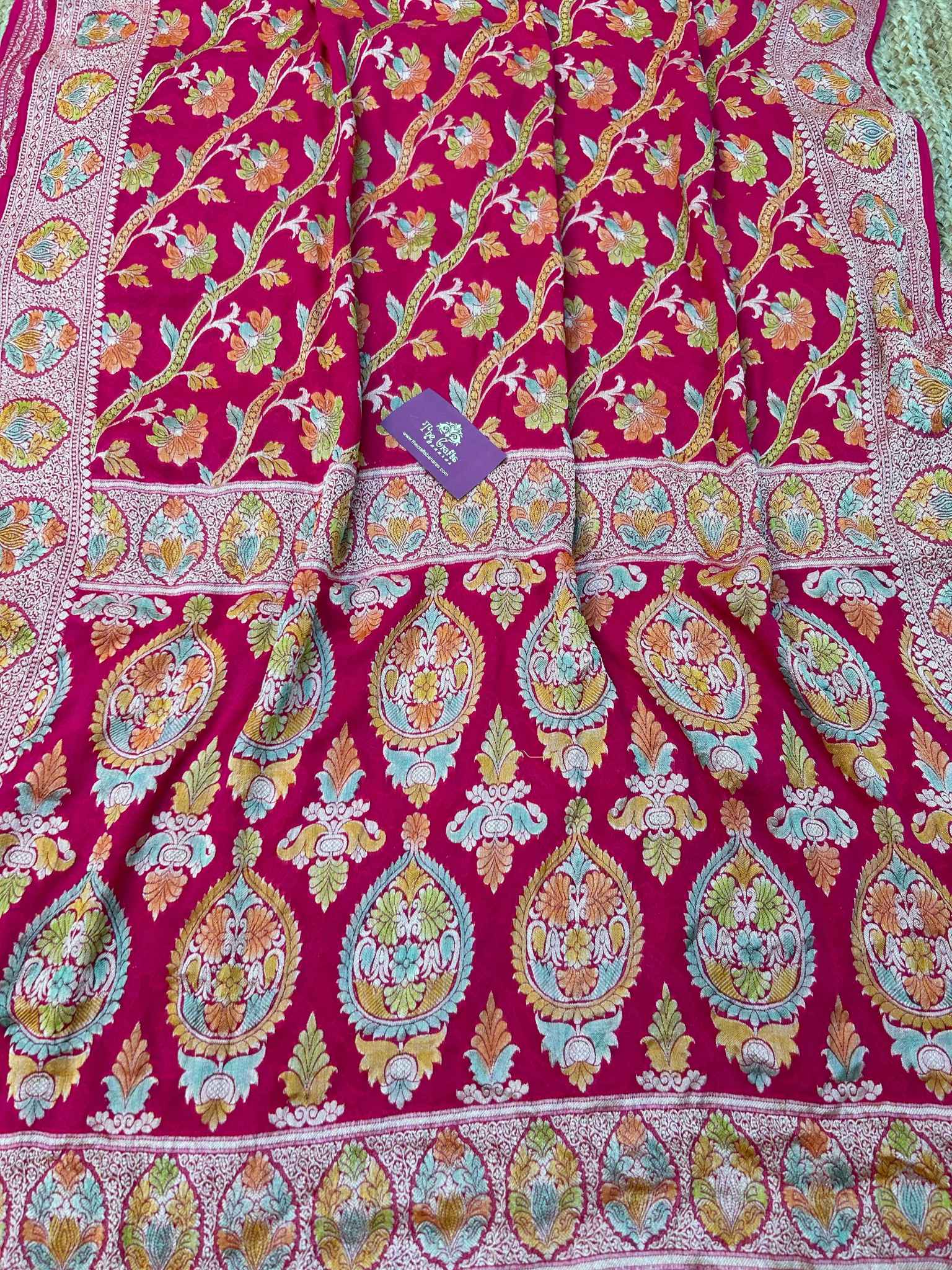 Pure Khaddi Chiffon Banarasi Saree