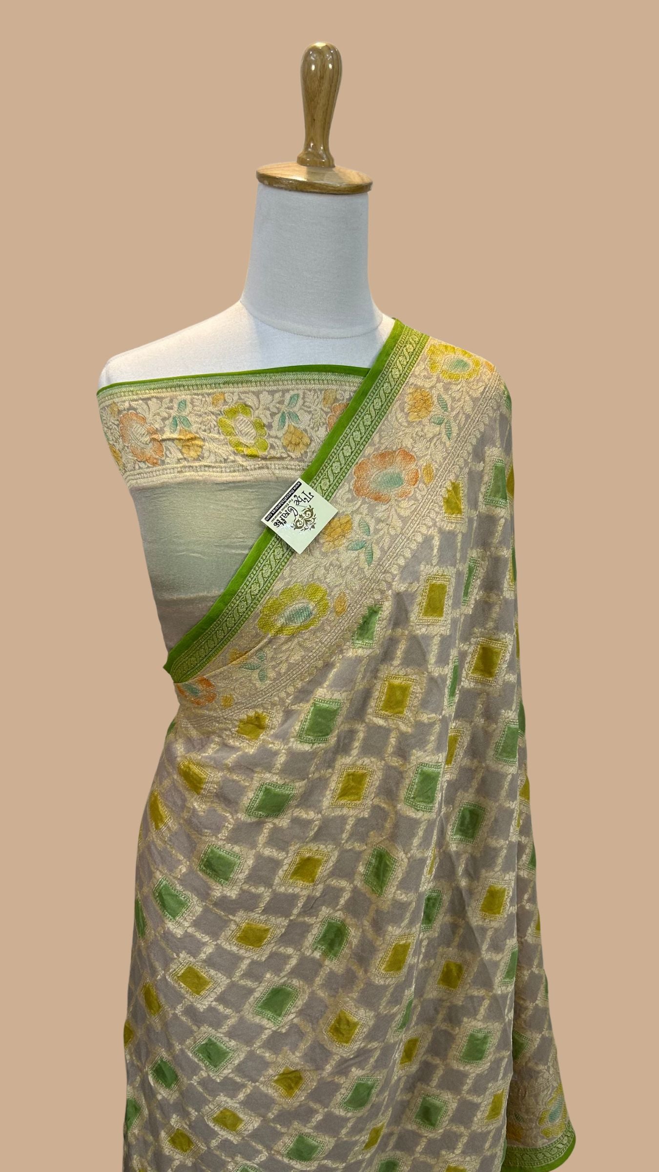 Pure Khaddi Chiffon Banarasi Saree