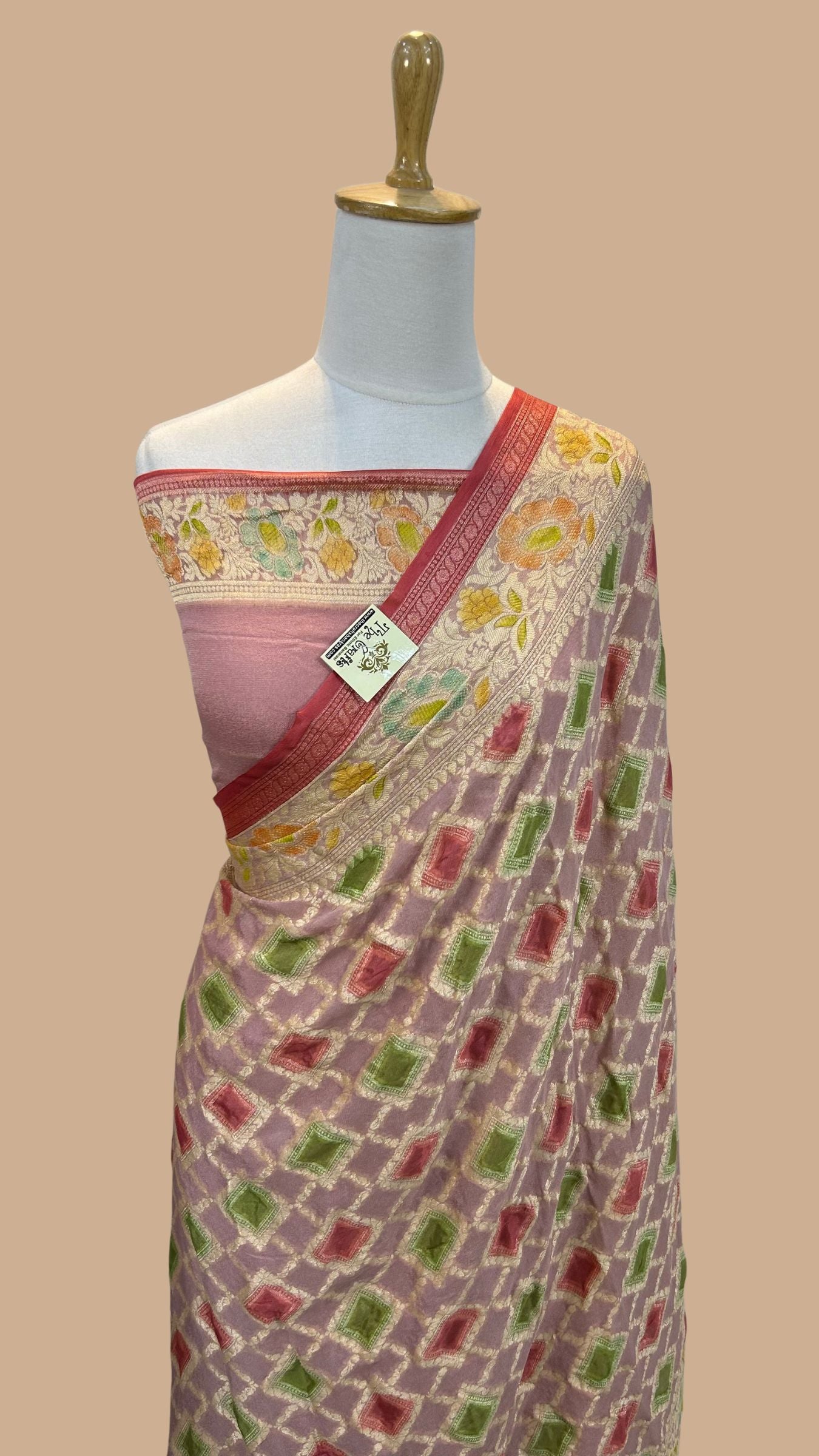 Pure Khaddi Chiffon Banarasi Saree