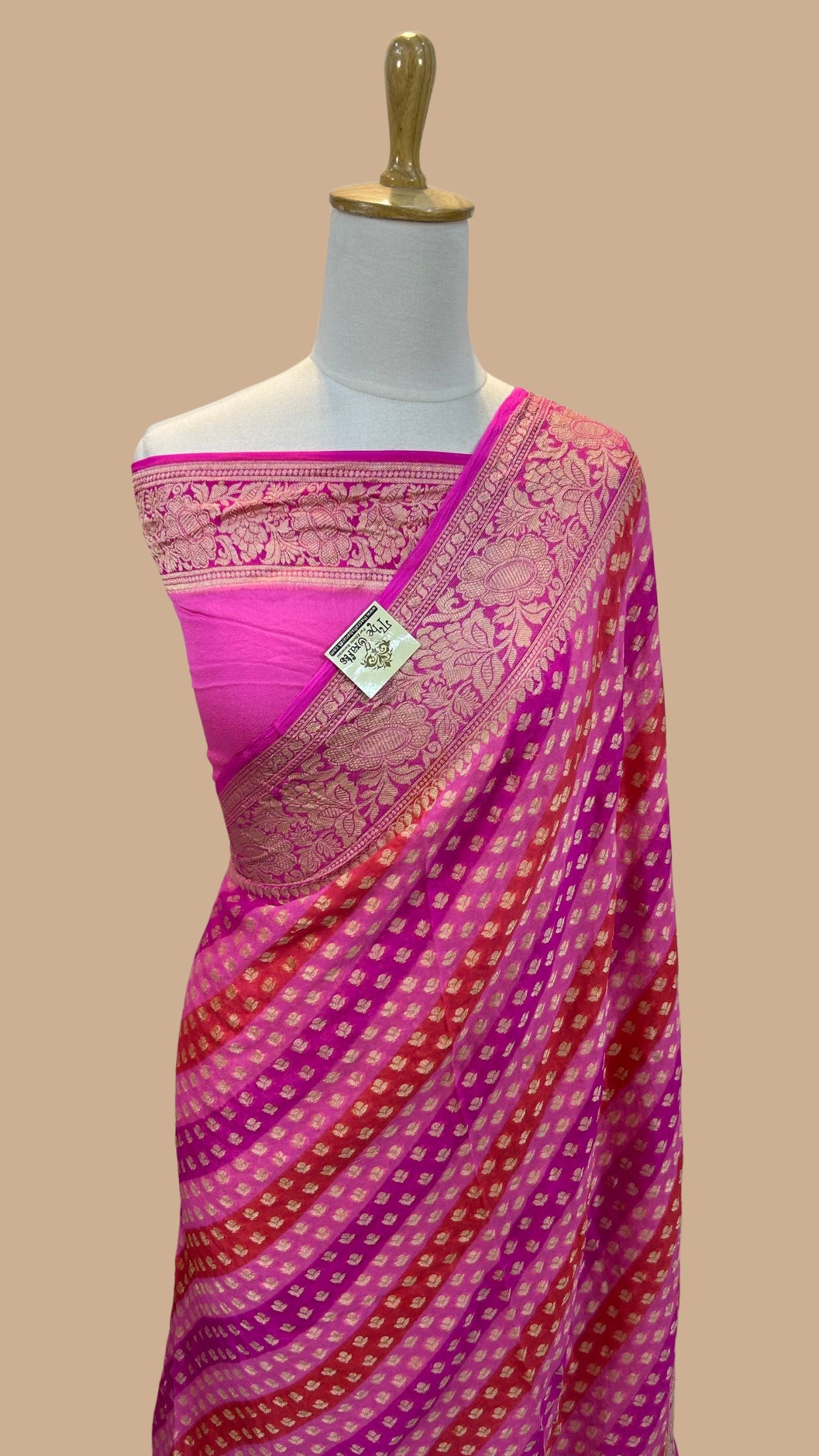 Pure Khaddi Chiffon Banarasi Saree