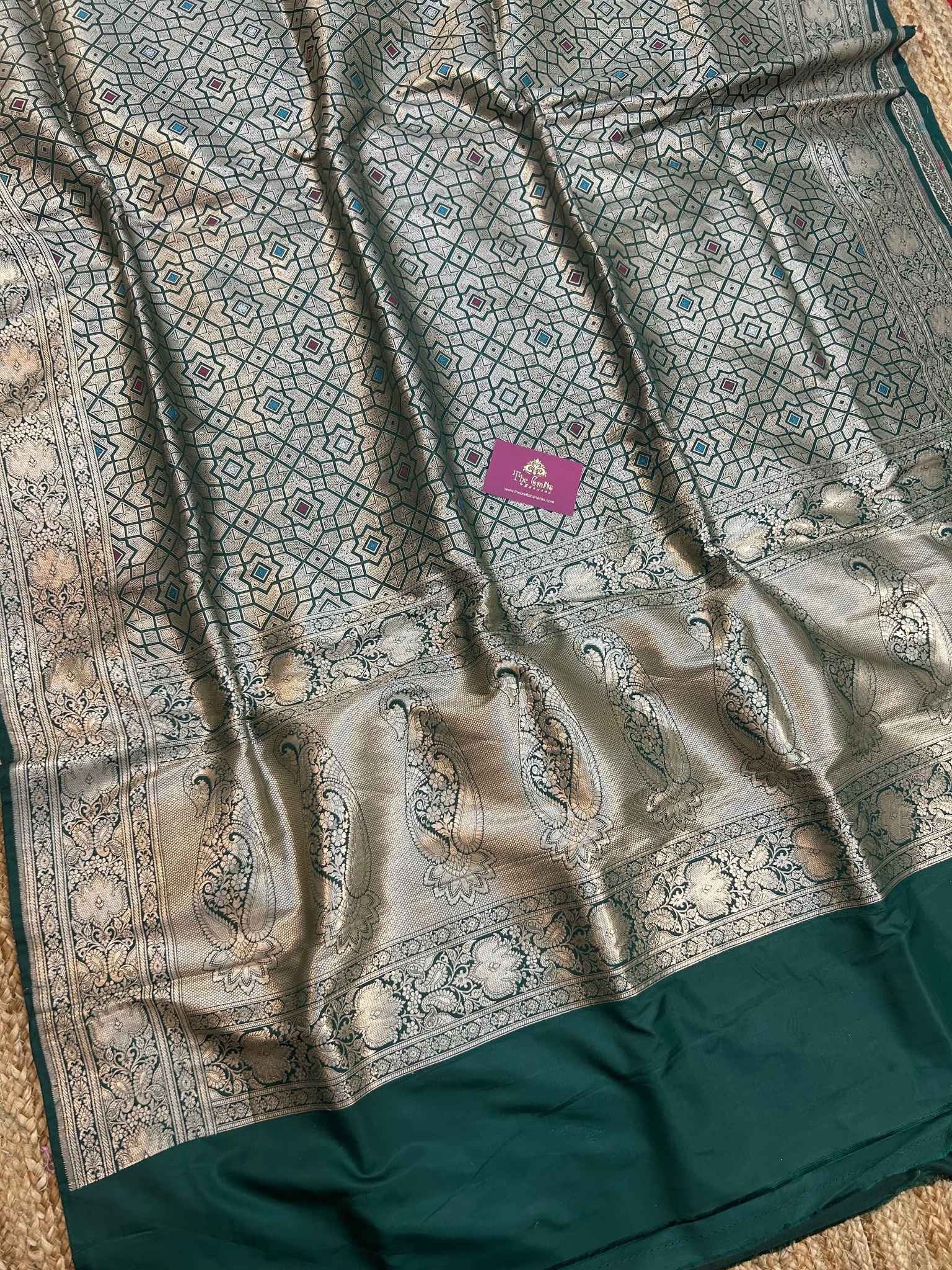 Pure Katan Silk Handloom Banarasi Saree - Tanchui Brocade Meena