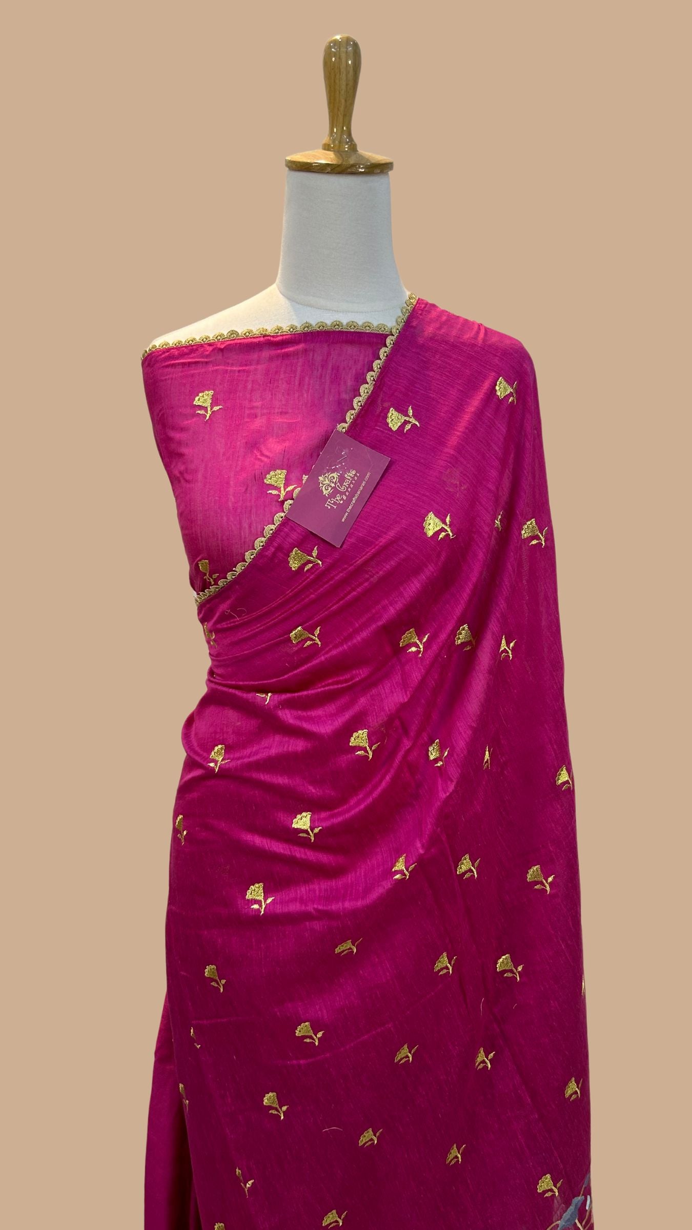 Pure Raw Silk Handloom Banarasi Saree - Chikankari work