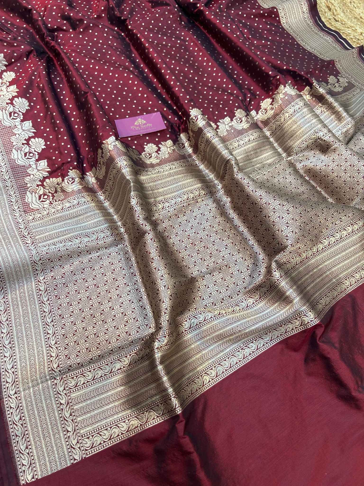 Pure Katan Silk Handloom Banarasi Saree - Chunri Buti