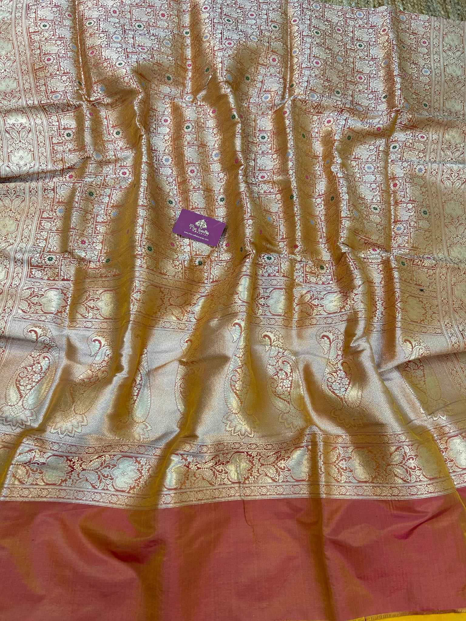 Pure Katan Silk Handloom Banarasi Saree - Tanchui Brocade Meena