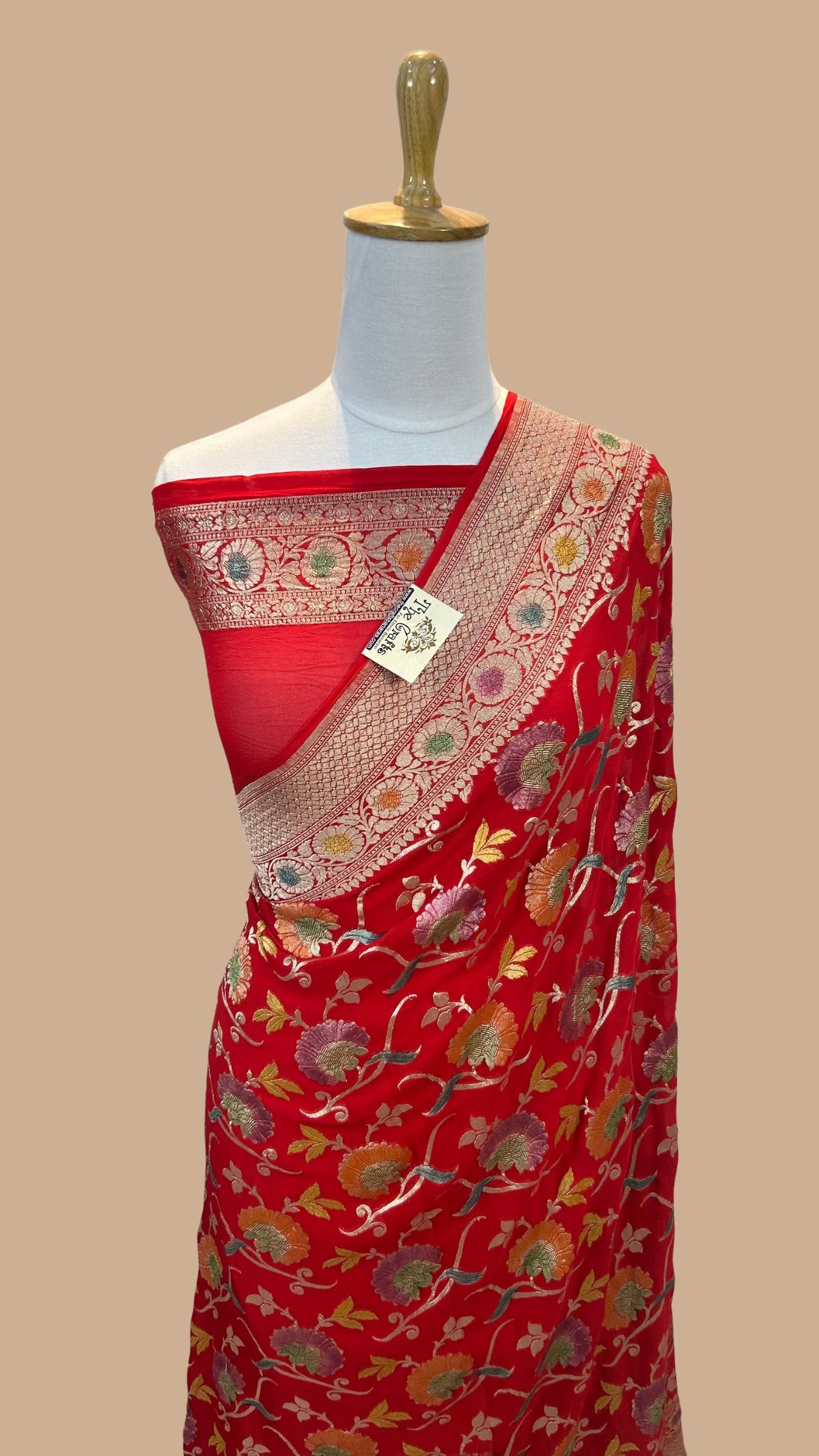 Khaddi Georgette Handloom Banarasi Saree