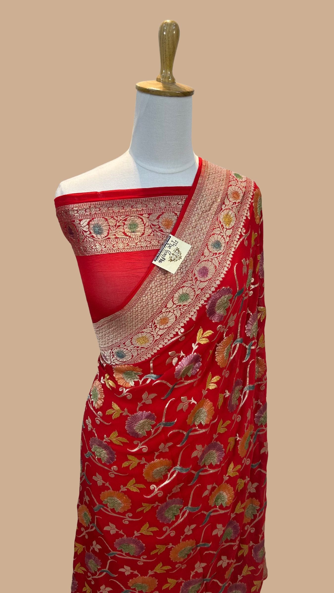 Khaddi Georgette Handloom Banarasi Saree