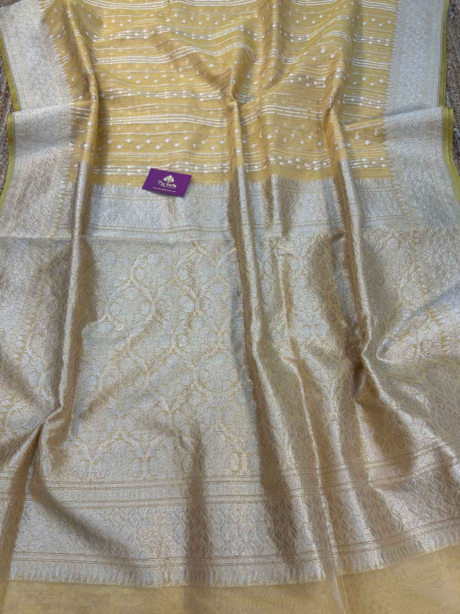 Pure Cotton Silk Banarasi Saree - Alfi Meena