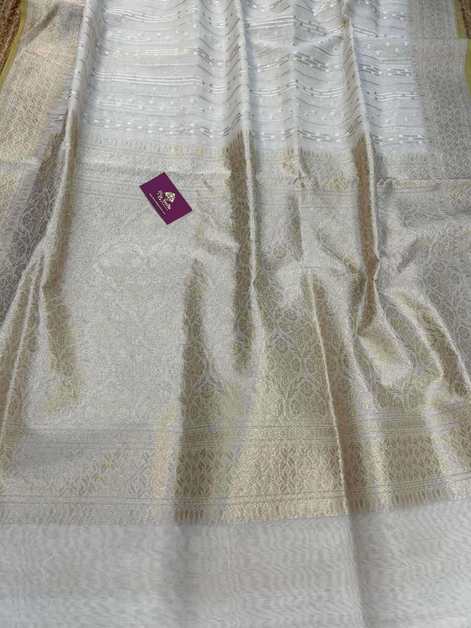 Pure Cotton Silk Banarasi Saree - Alfi Meena