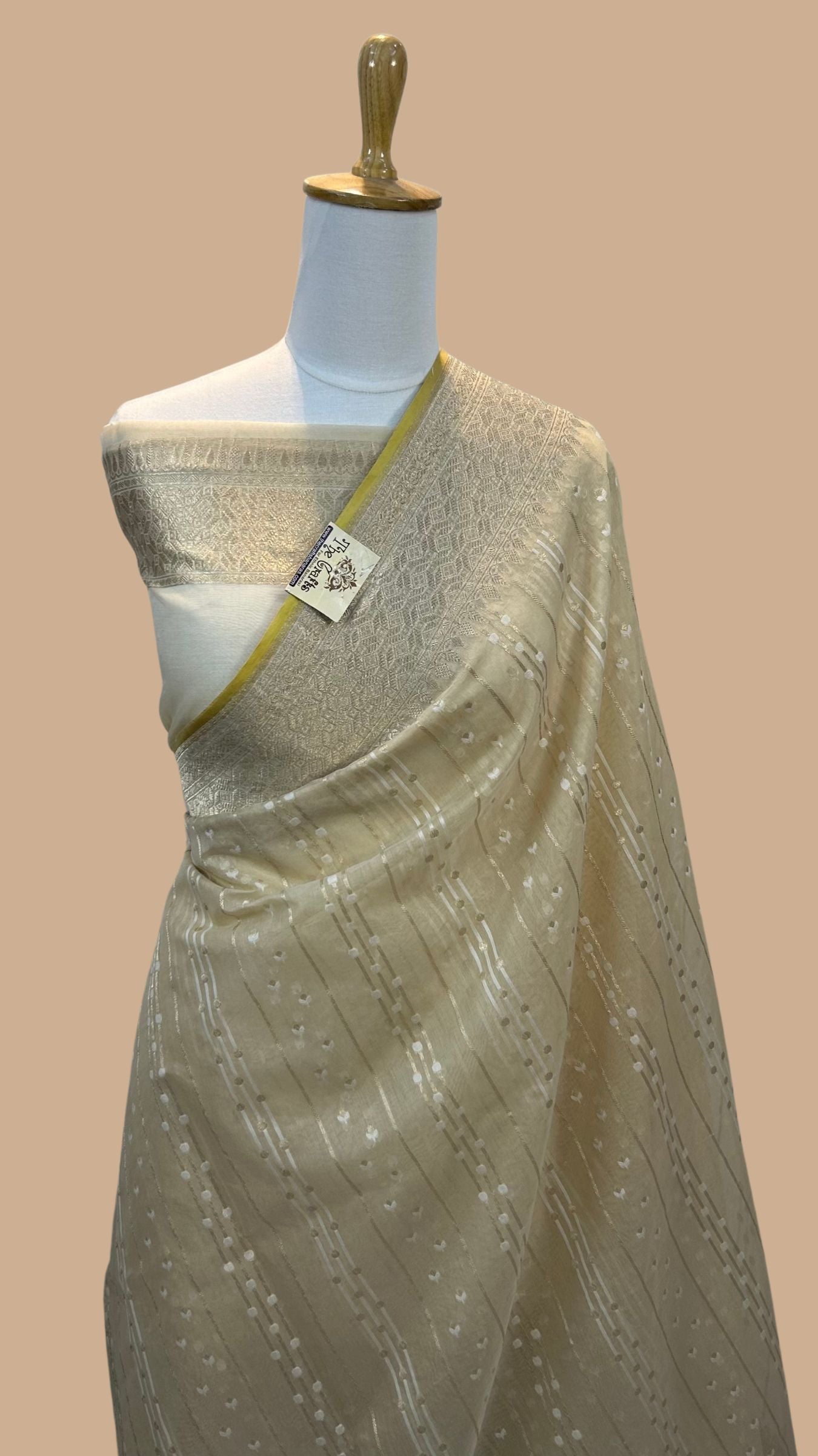 Pure Cotton Silk Banarasi Saree - Alfi Meena