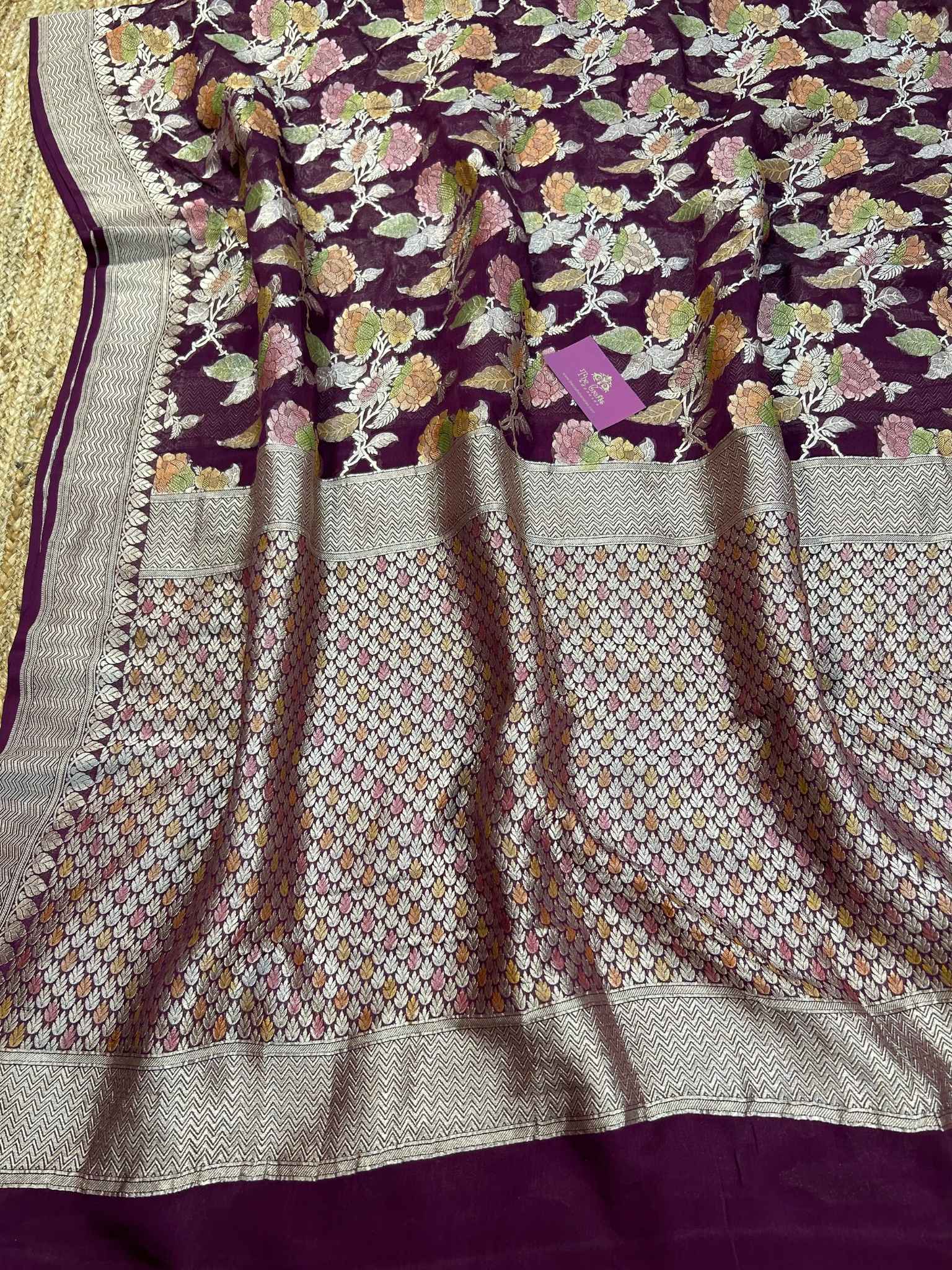 Khaddi Georgette Handloom Banarasi Saree